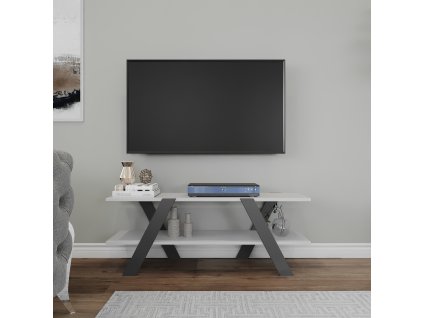 Televizní stolek APRIL bílá šedá