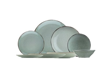 Porcelánová jídelní souprava 24 ks POPPY zelená