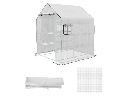 Foliovník se šesti policemi 140 x 190 x 143 cm bílá