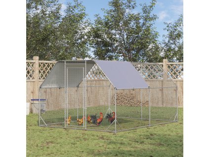 Výběh pro slepice XL kovový se střechou pro 10-12 slepic 380 x 195 x 280 cm