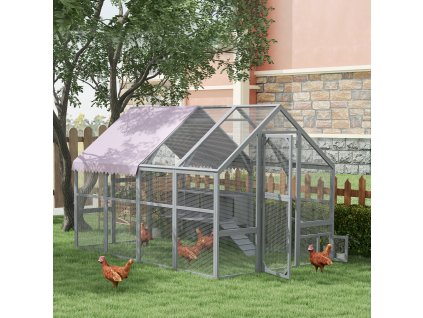 Výběh pro slepice s kukaněmí XL dřevěný se střechou pro 8-12 slepic 280 x 188 x 186 cm