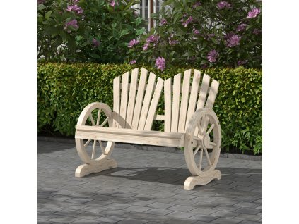 Zahradní lavice RUSTIK masivní 108 x 66 x 95 cm světlé dřevo