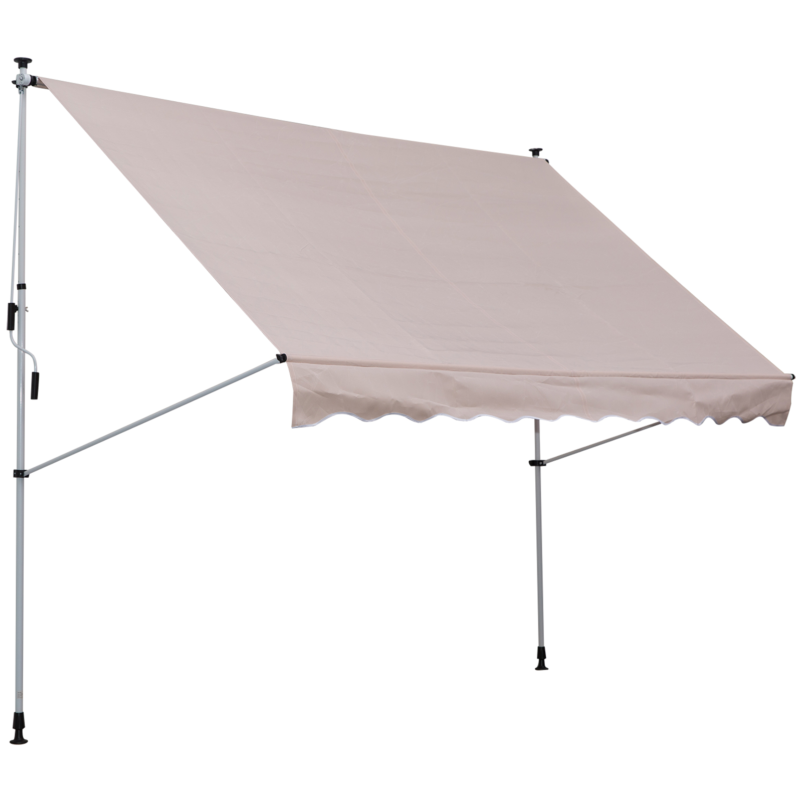 OUTSUNNY Výškovo nastaviteľná prenosná markíza vhodná na balkón 200 x 150 cm krémová
