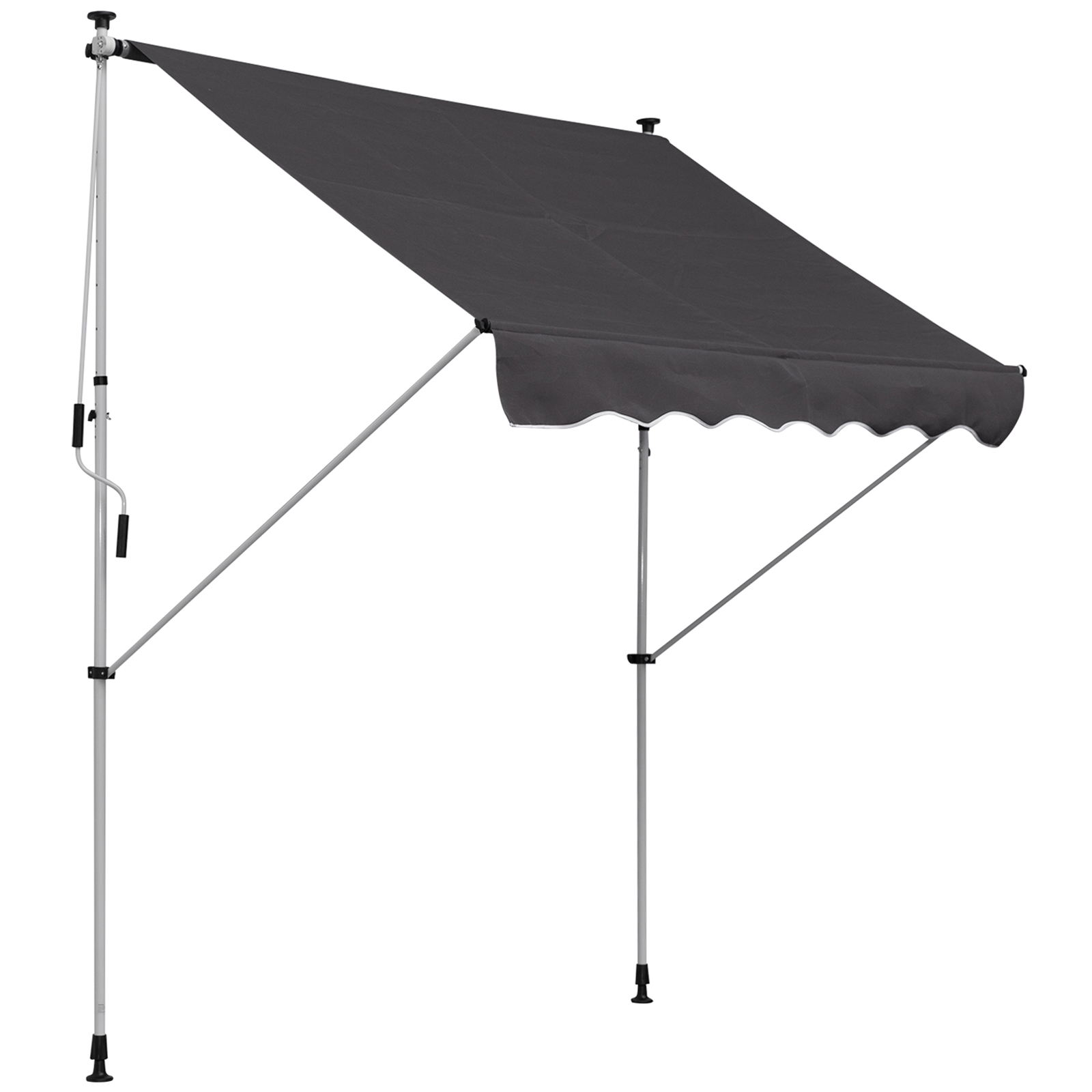 OUTSUNNY Výškovo nastaviteľná prenosná markíza vhodná na balkón 200 x 150 cm sivá