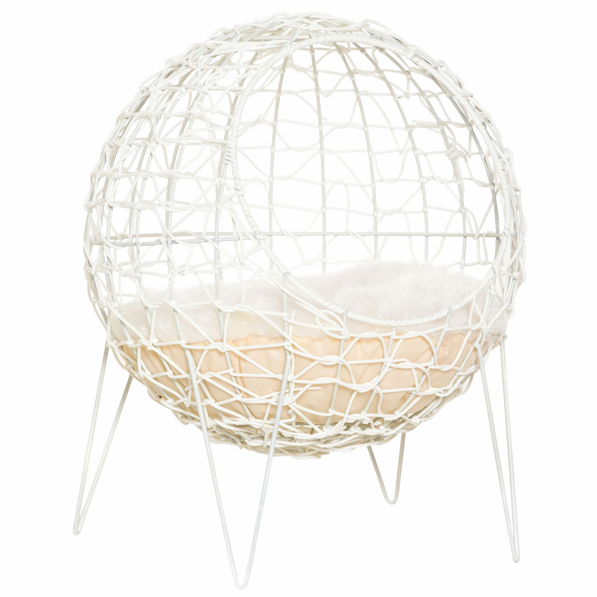 PAWHUT Pelech pre mačky GLOBE 45 x 45 x 57 cm biely