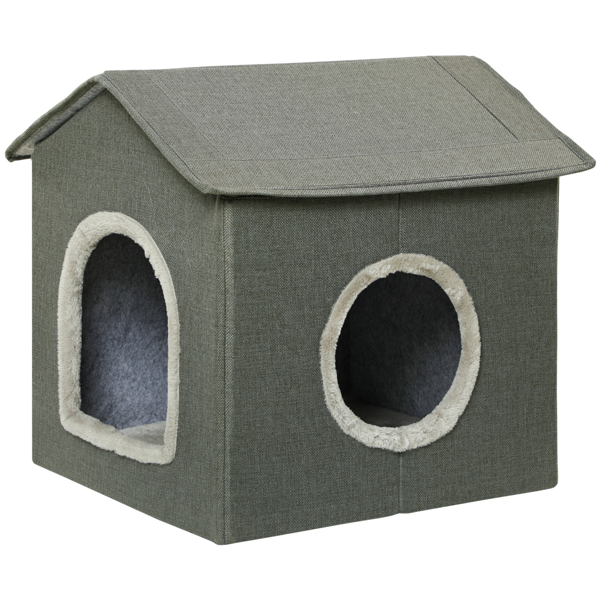 PAWHUT Pelech pre mačky HOUSE 39 x 44 x 41 cm khaki