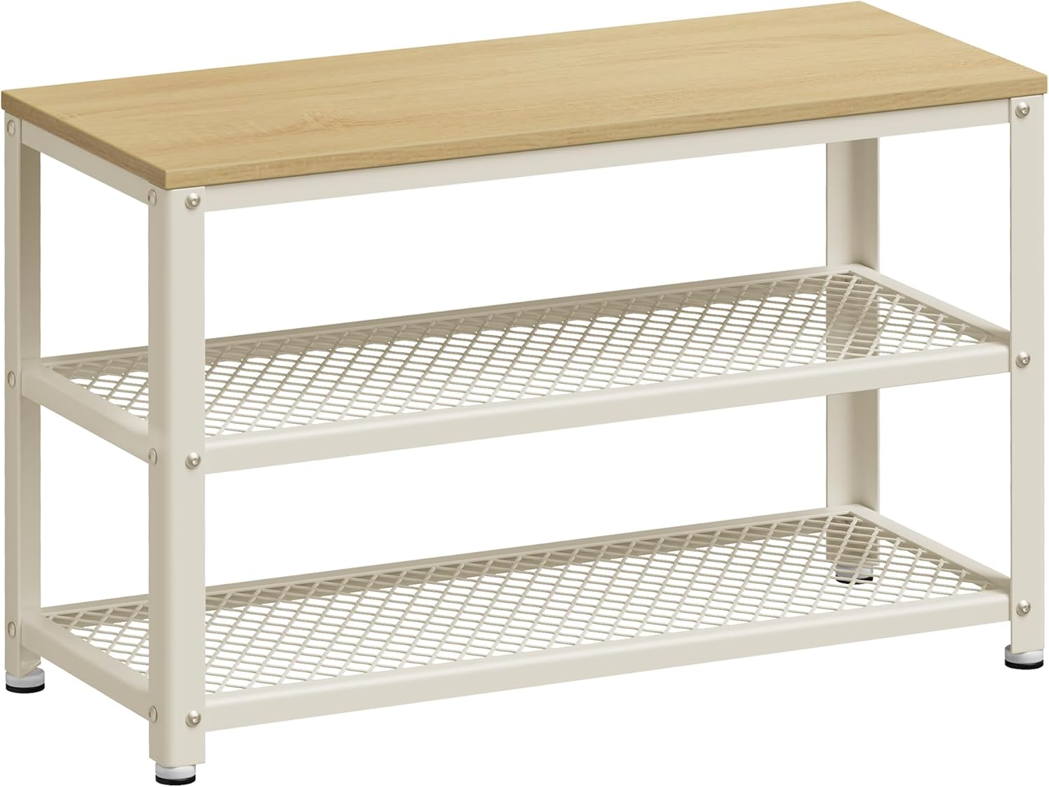 VASAGLE Lavica so stojanom na topánky 73 x 45 x 30 cm biely dub