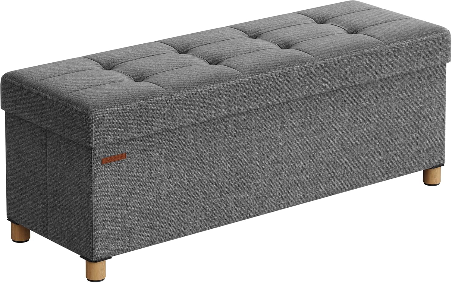 SONGMICS Stolička s úložným priestorom, 110 x 40 x 38 cm, sivá