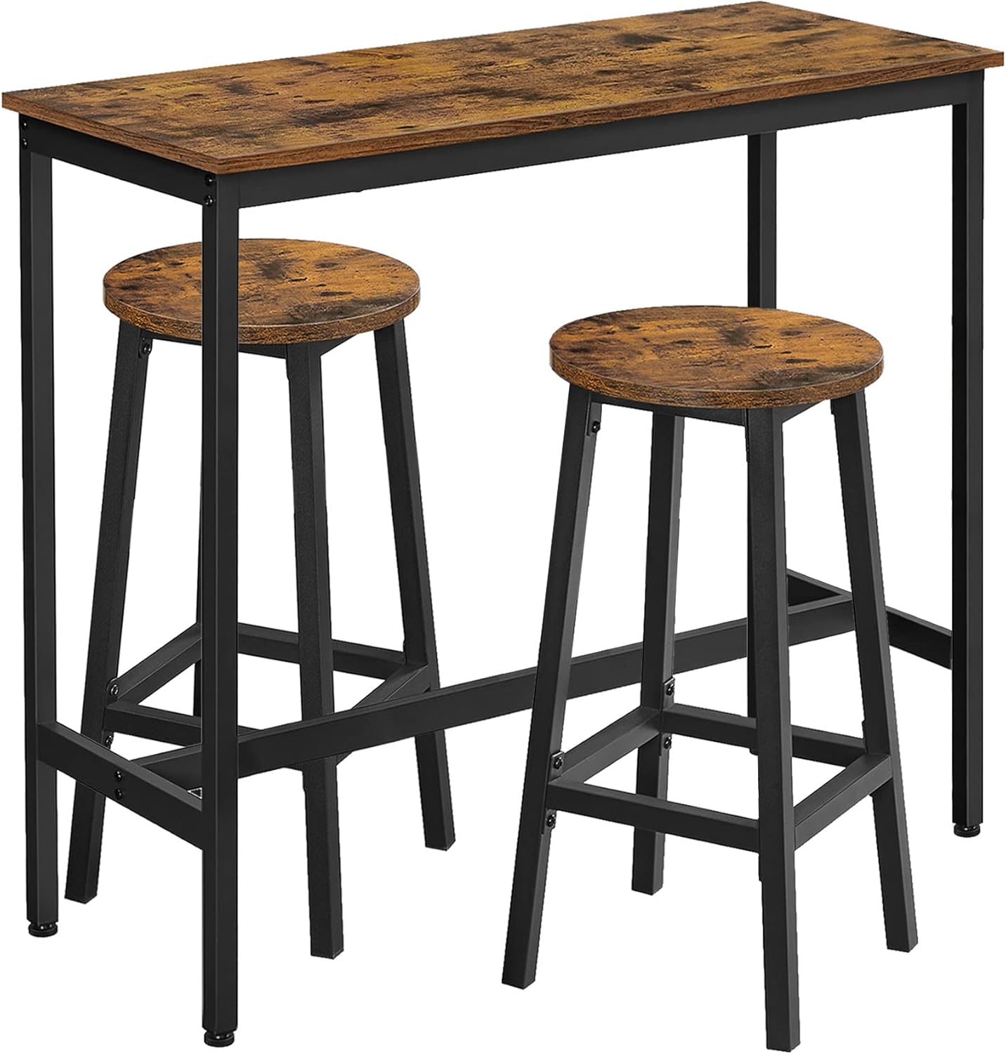 VASAGLE Barový stôl a dve stoličky, hnedá