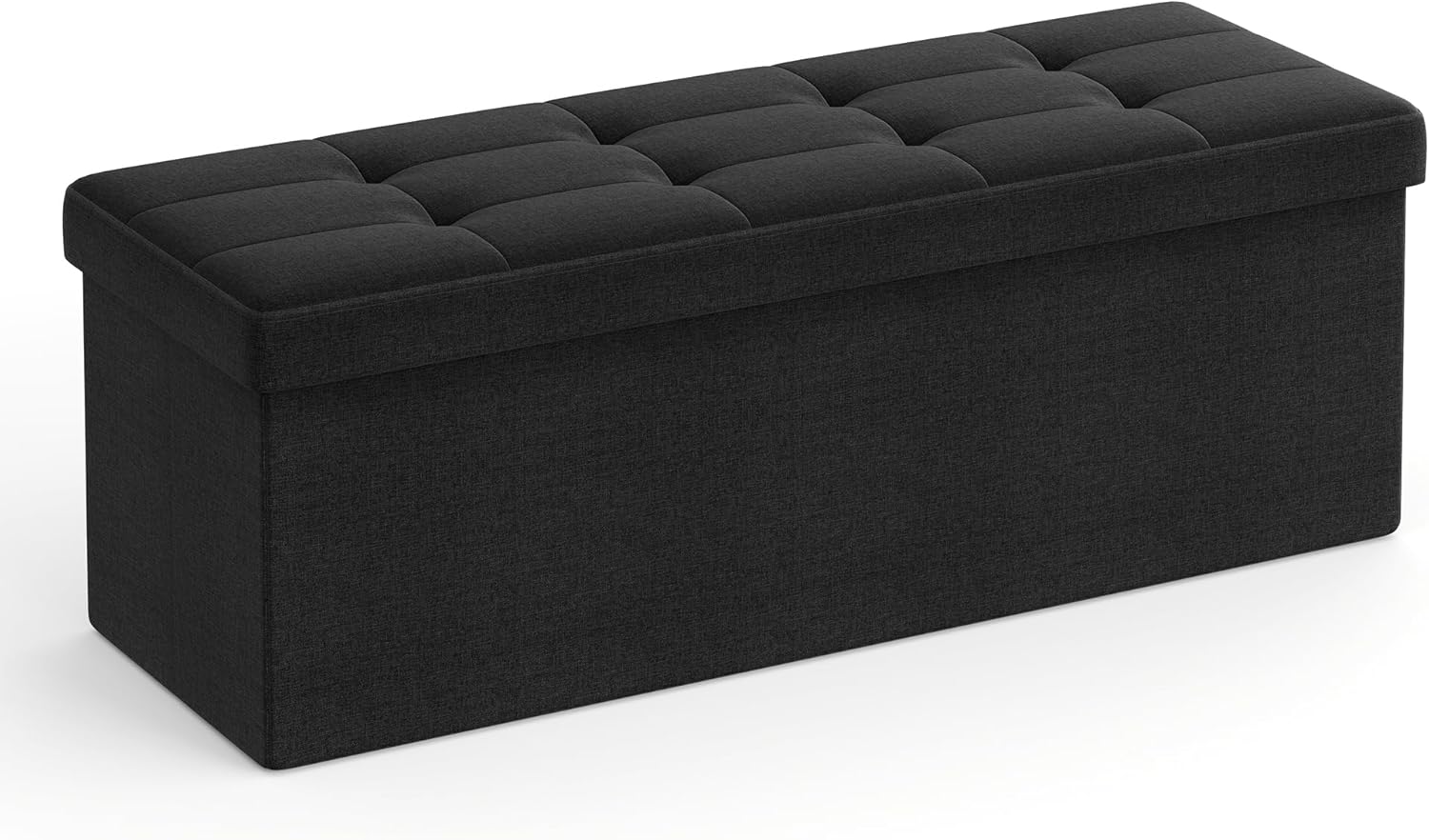 SONGMICS Stolička s úložným priestorom, 110 x 38 x 38 cm, čierna