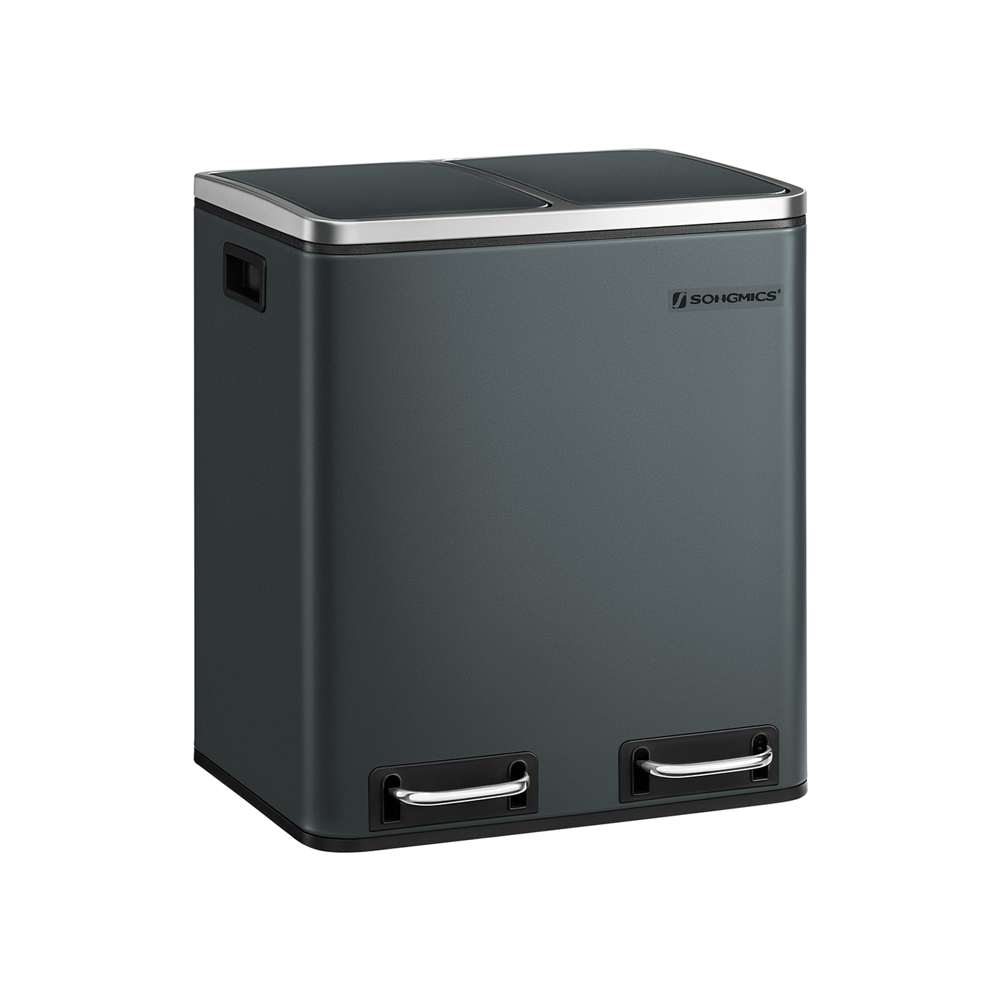 SONGMICS Kôš na triedený odpad 2 x 15 l sivý