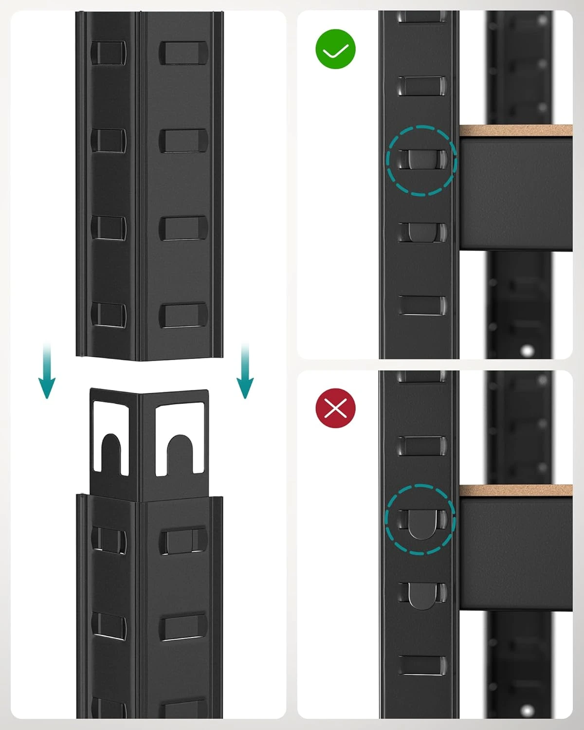 SONGMICS Oceľový regál s nosnosťou až 520 kg 80 x 160 x 40 cm hnedá čierna