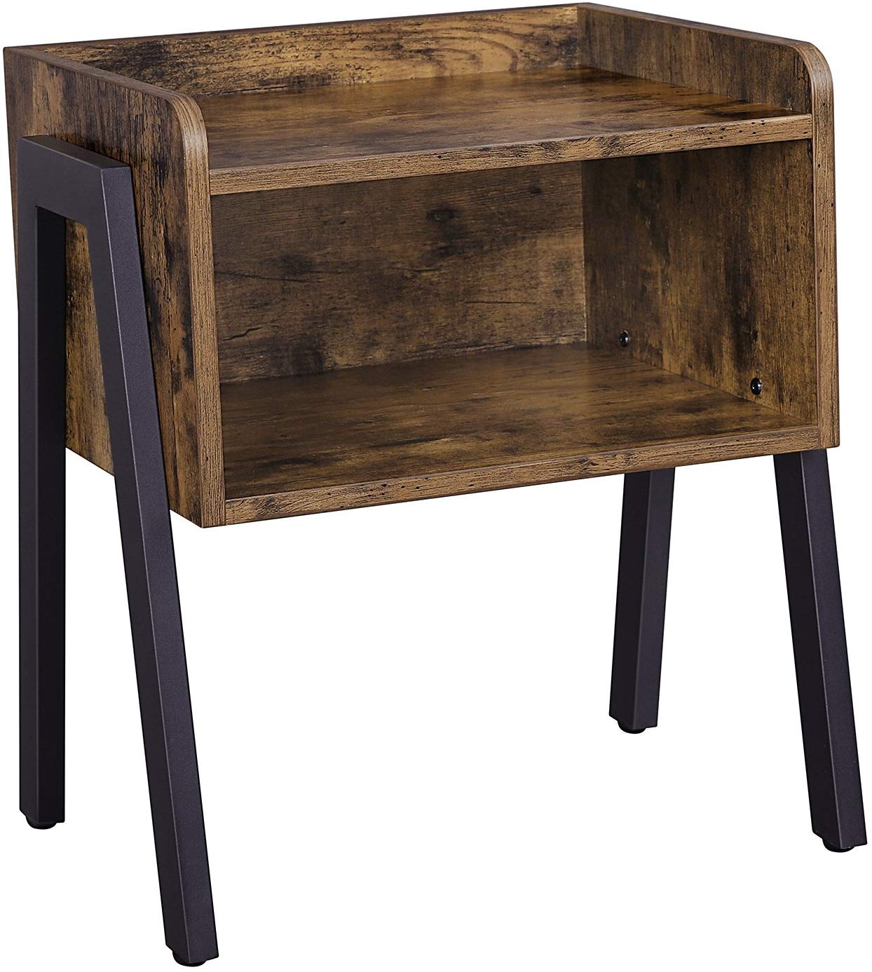 E-shop VASAGLE Kovový nočný stolík hnedý 42x52 cm