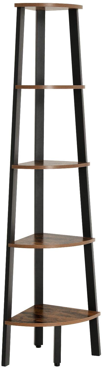 Rohový regál 5 políc hnedý 34x159 cm