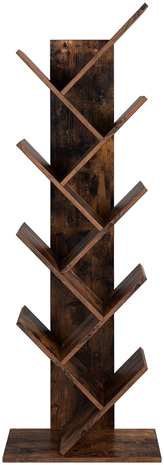 SONGMICS Zaujímavá knižnica, hnedá, 50x142 cm