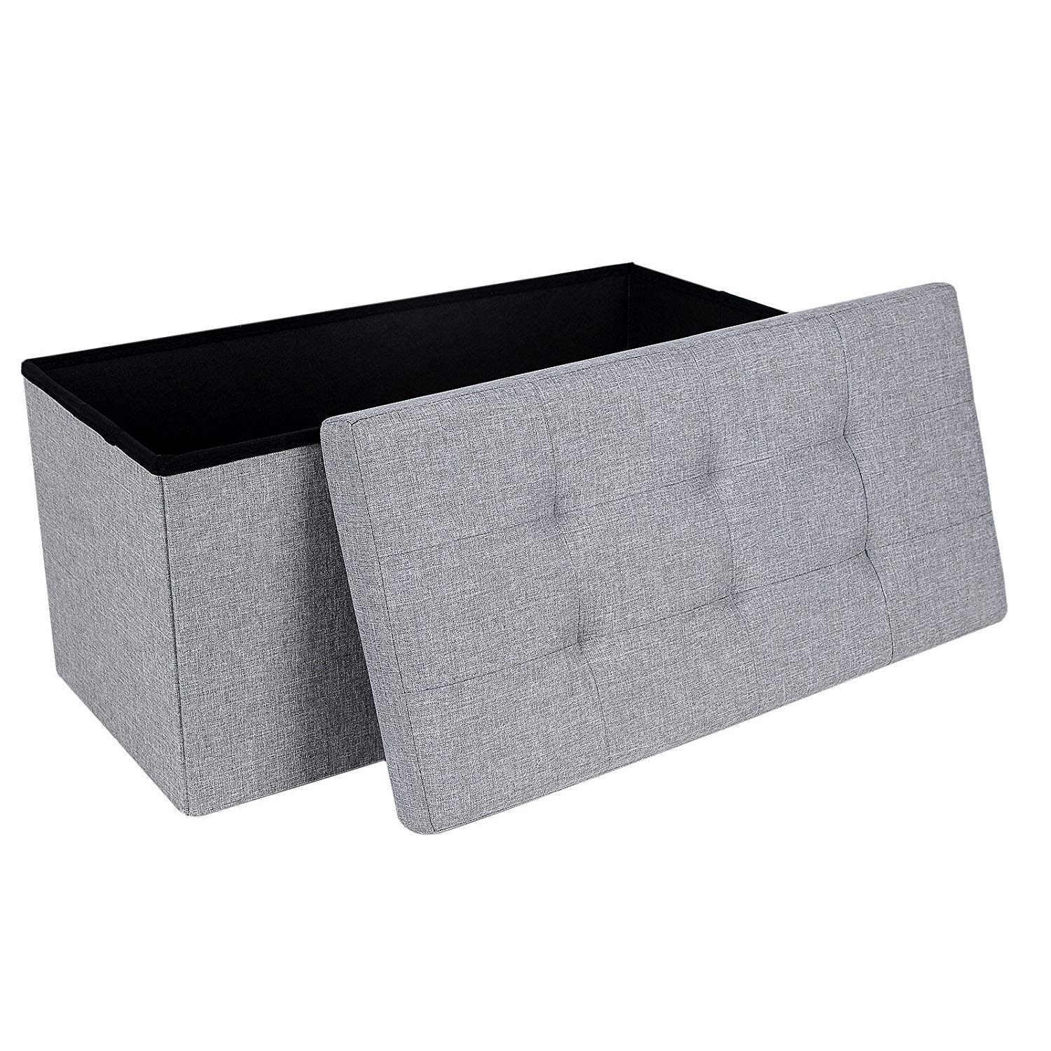 SONGMICS Úložný sedací box čalúnený skladacie 76x38 cm sivý