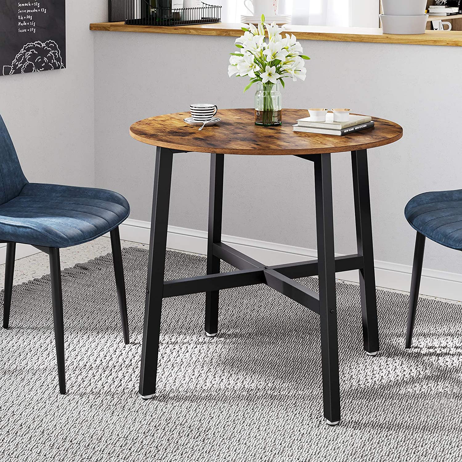 E-shop VASAGLE Okrúhly jedálenský stôl hnedý 80 x 75 cm