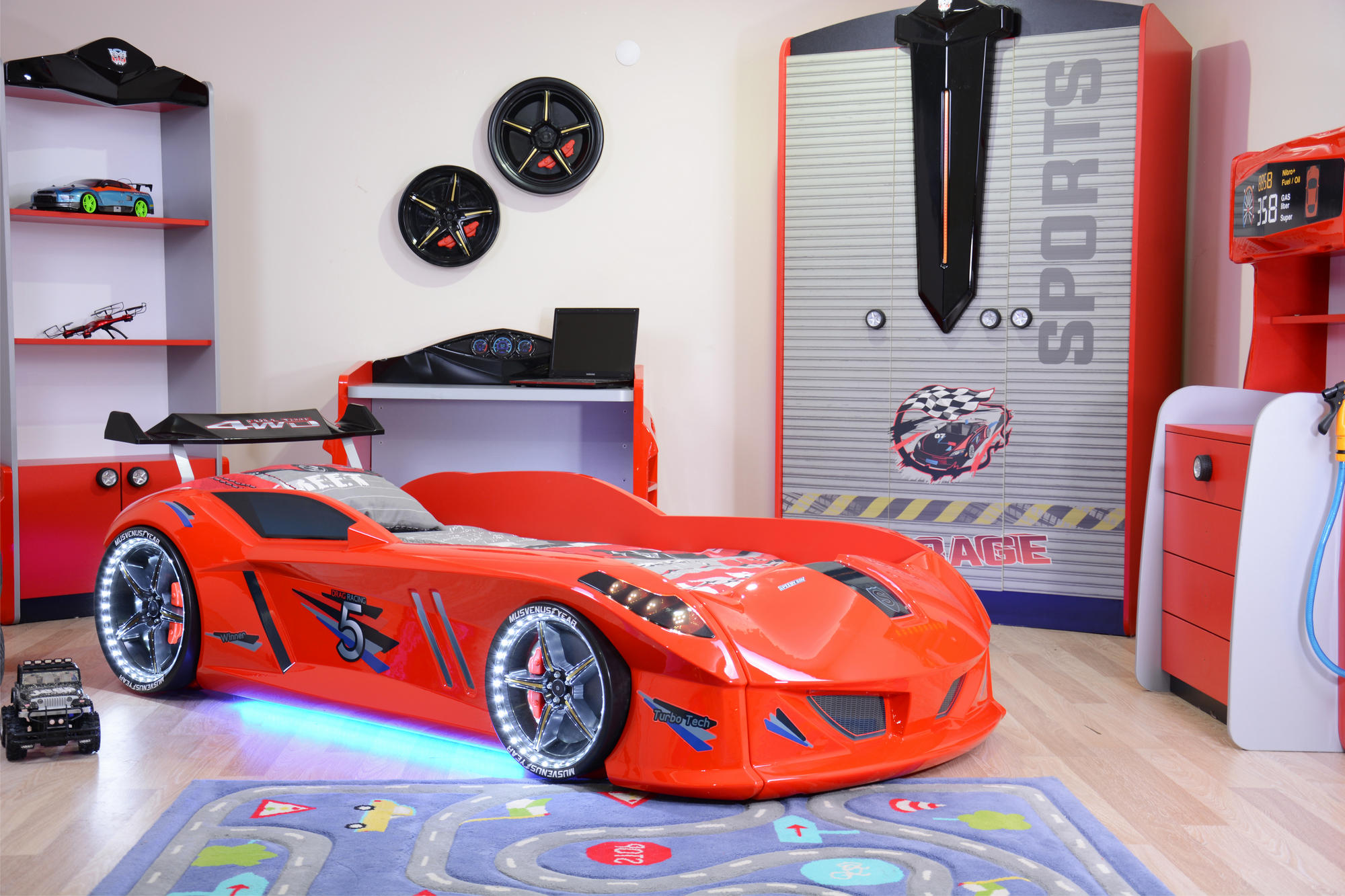 E-shop ASIR Detská posteľ auto SPEEDY červené