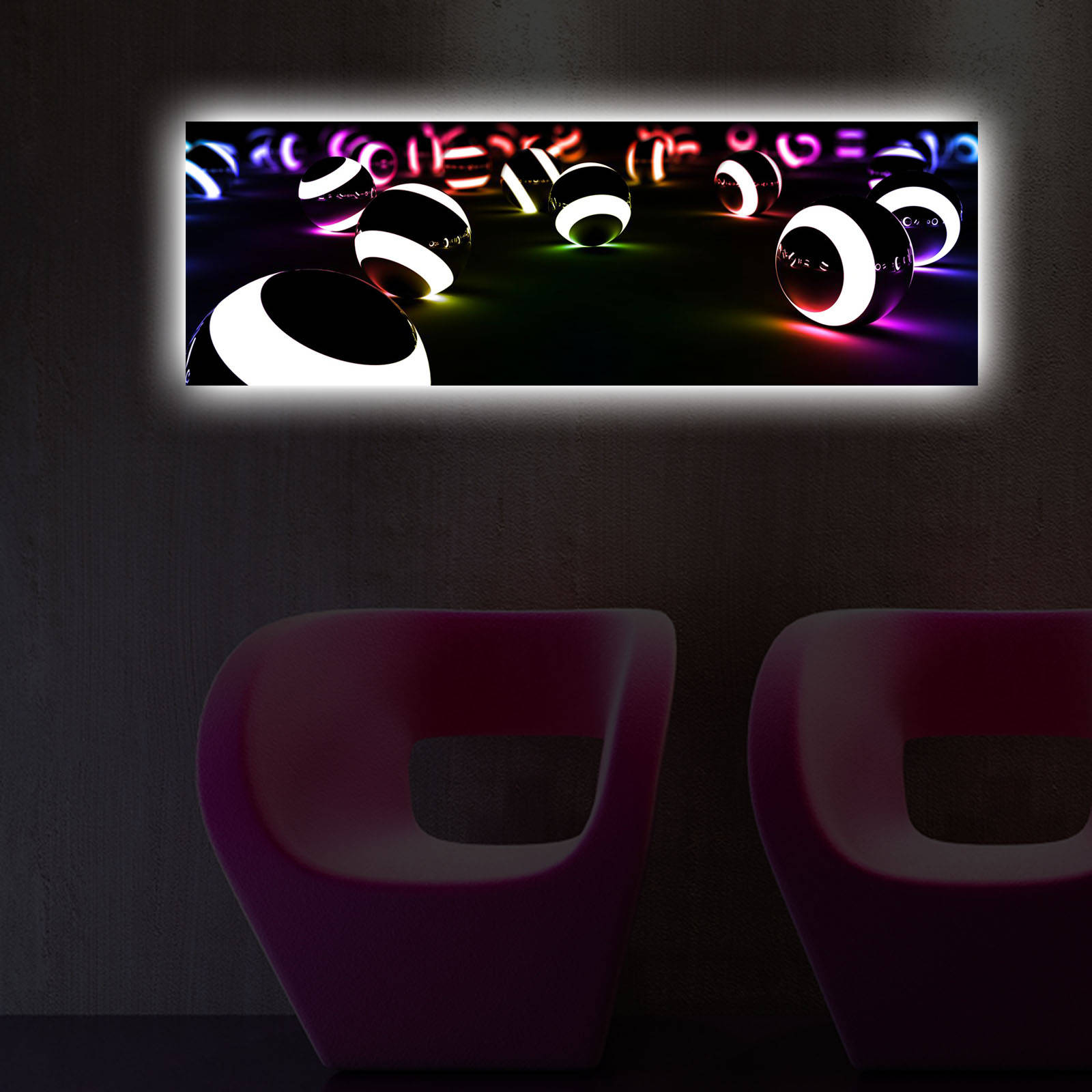 ASIR Obraz na plátne SVITIACE GULE 90 cm s LED podsvietením