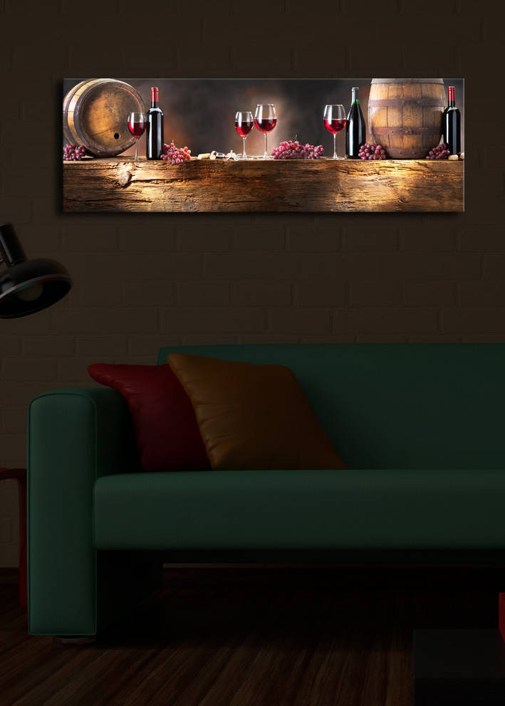 ASIR Obraz s LED podsvietením VÍNO plátno