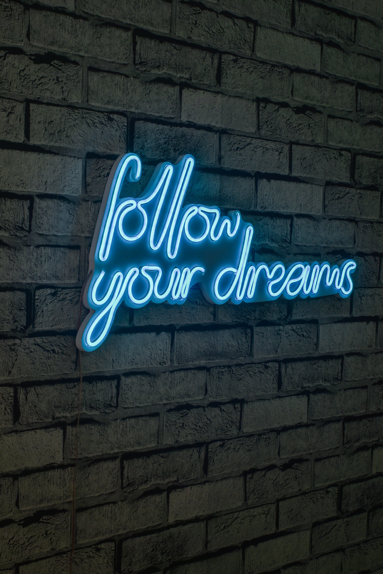 E-shop ASIR Dekoratívny nápis FOLLOW YOUR DREAMS s LED podsvietením modrá