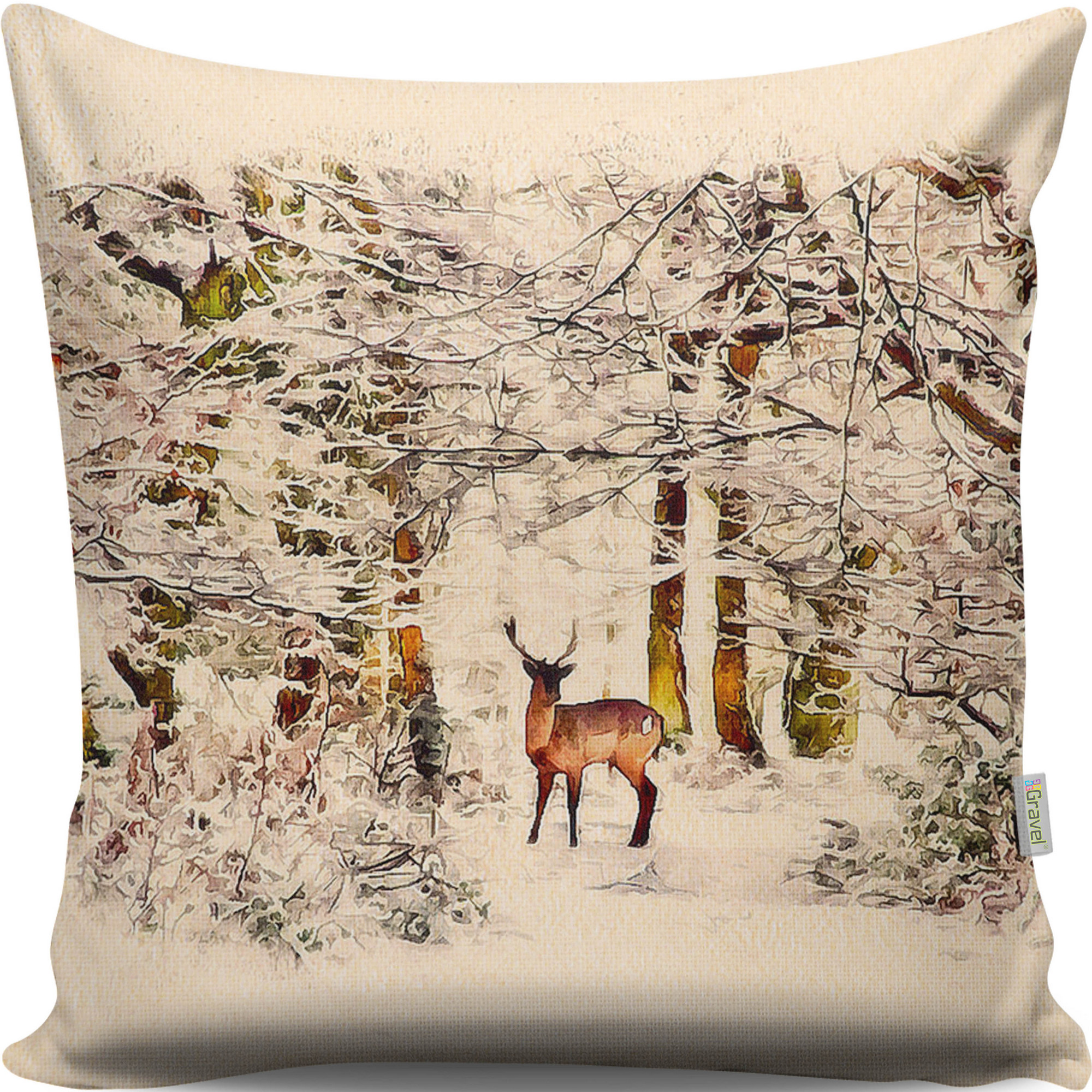 ASIR Dekoračný vankúš JELEŇ 43 cm polyester-bavlna