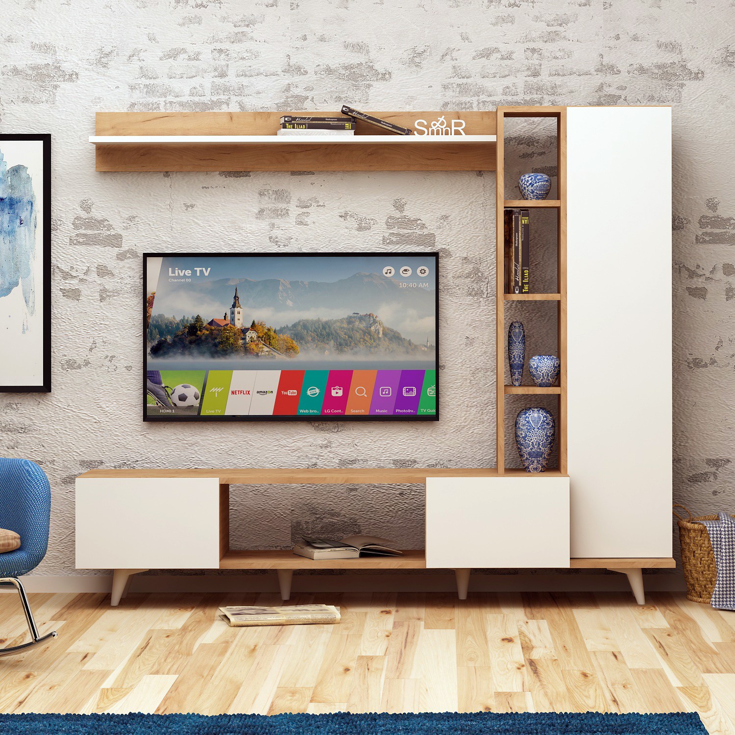 TV stolík RAMBUTY dub biely