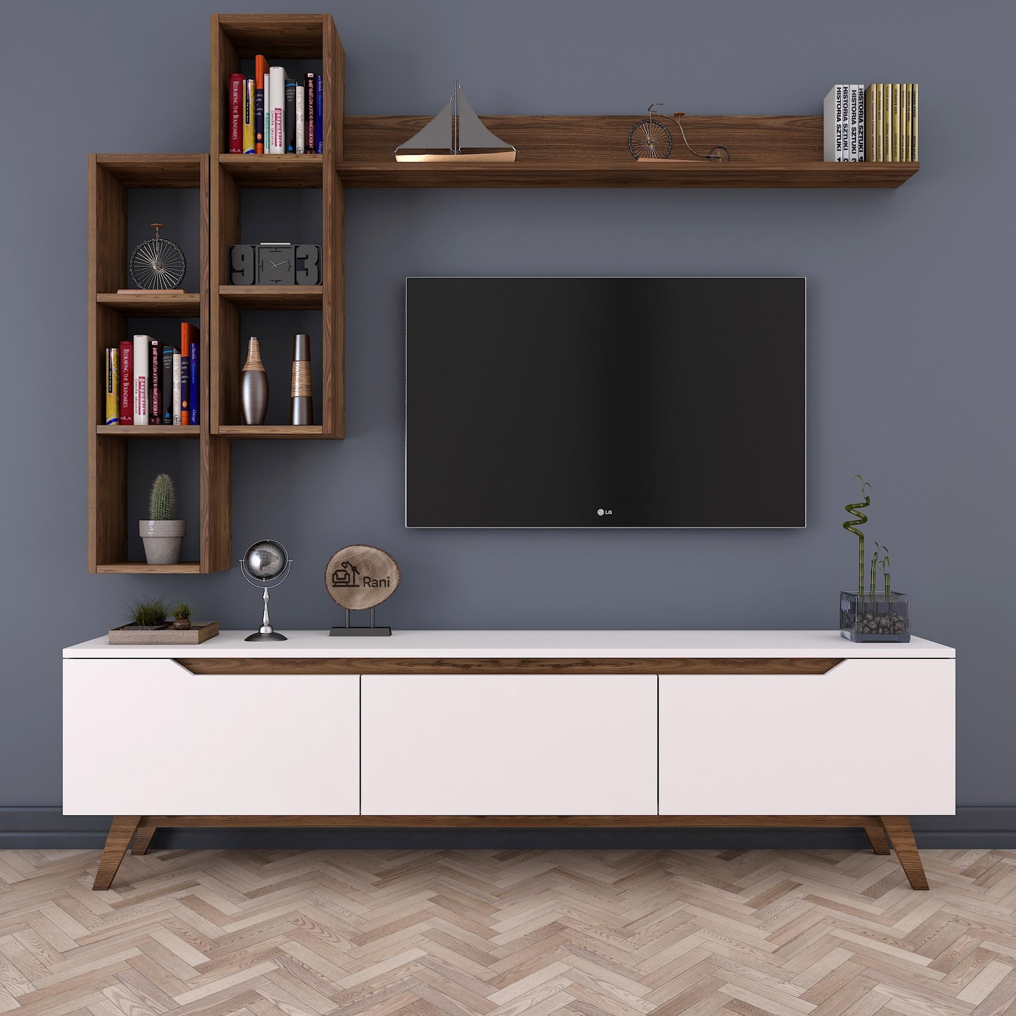 TV stolík M16 biely orech