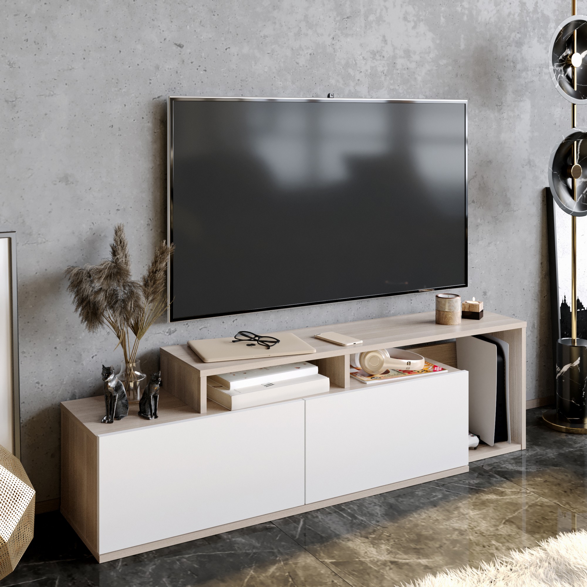 TV stolík NEXERA cordoba biely