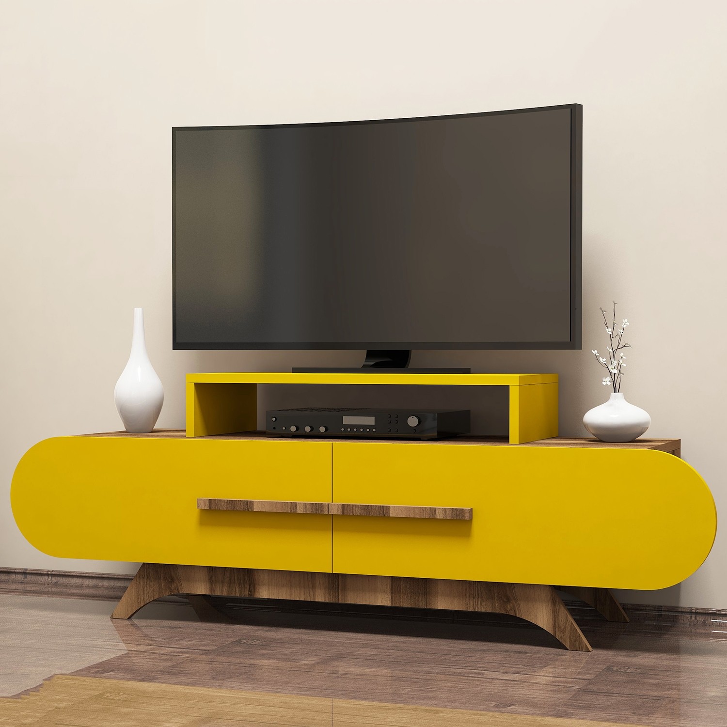 TV stolík ROSE orech žltý