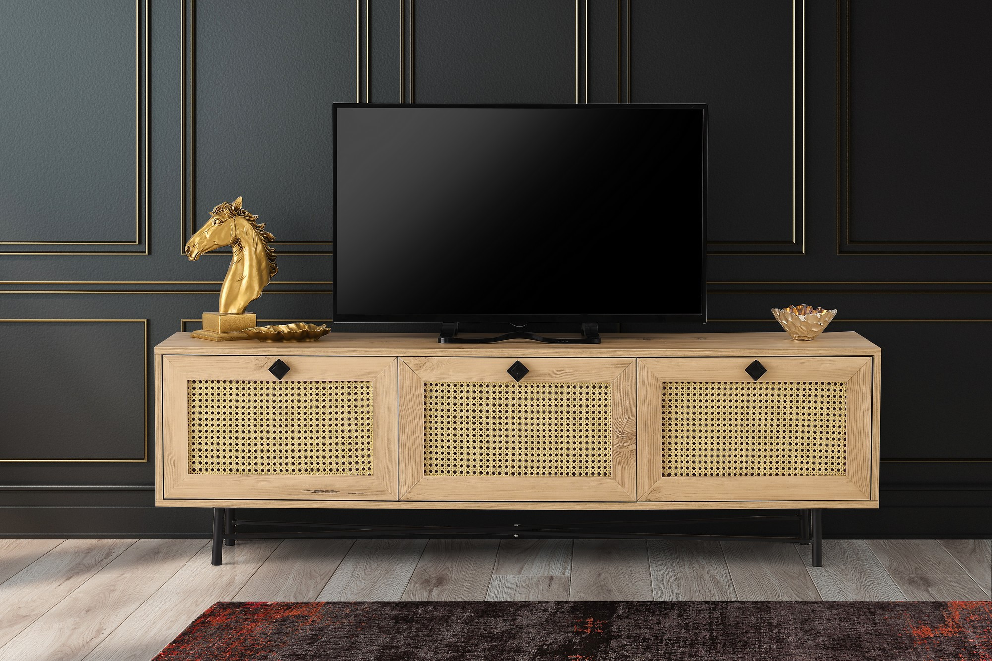 TV stolík ALCAZAR 180 dub čierny