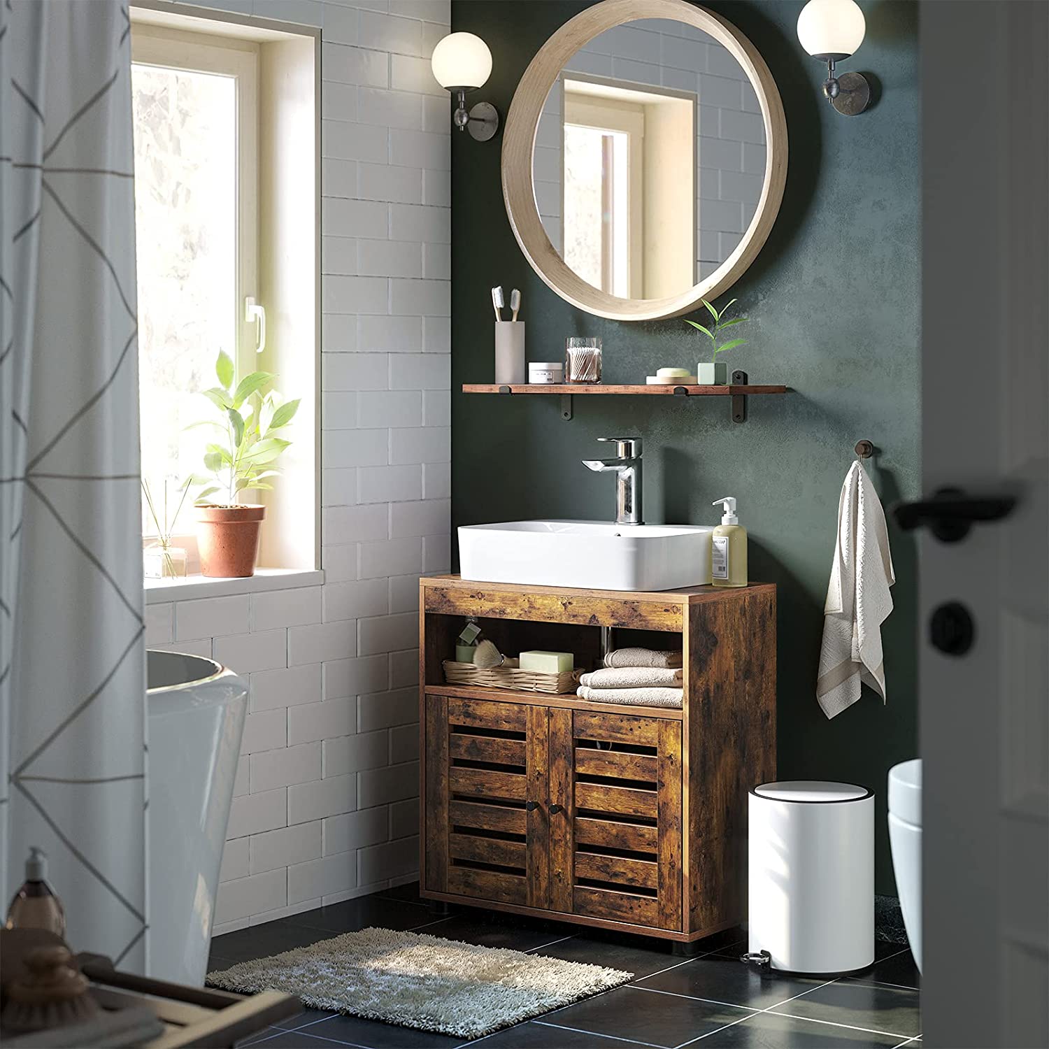 E-shop VASAGLE Kúpeľňová skrinka pod umývadlo hnedá