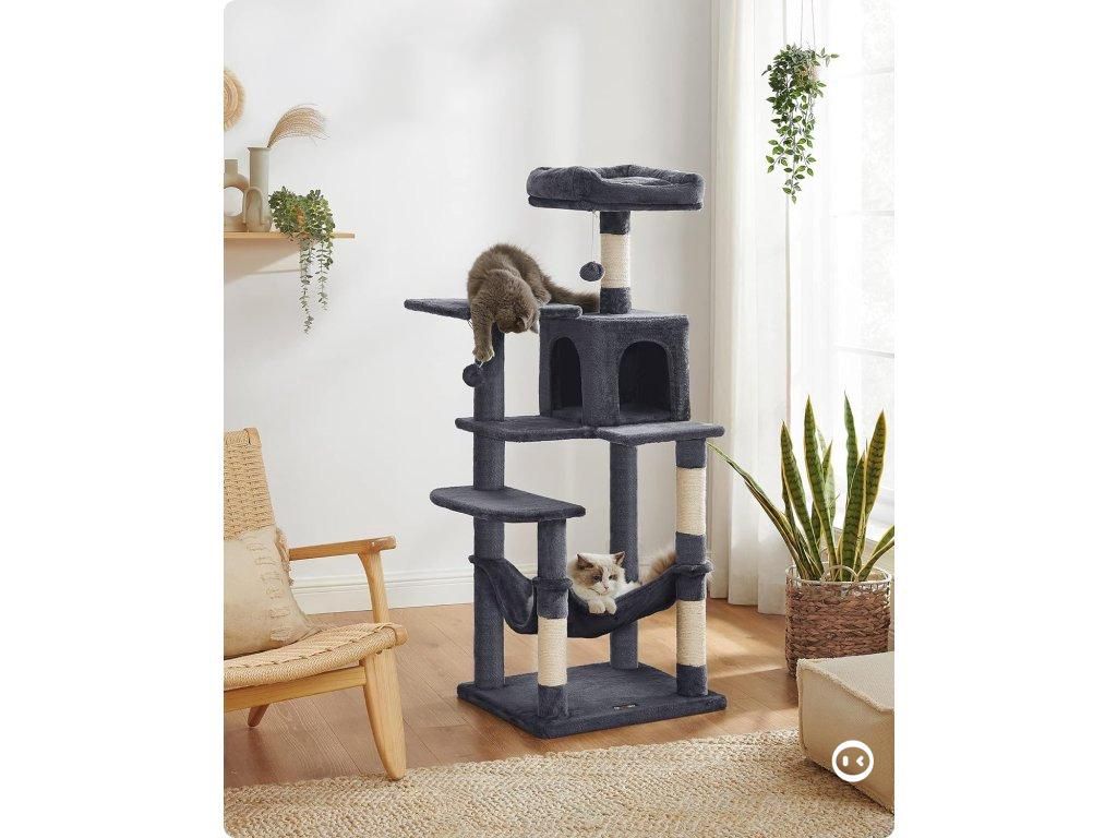 FEANDREA Škrabadlo pre mačky 143 cm tmavosivé