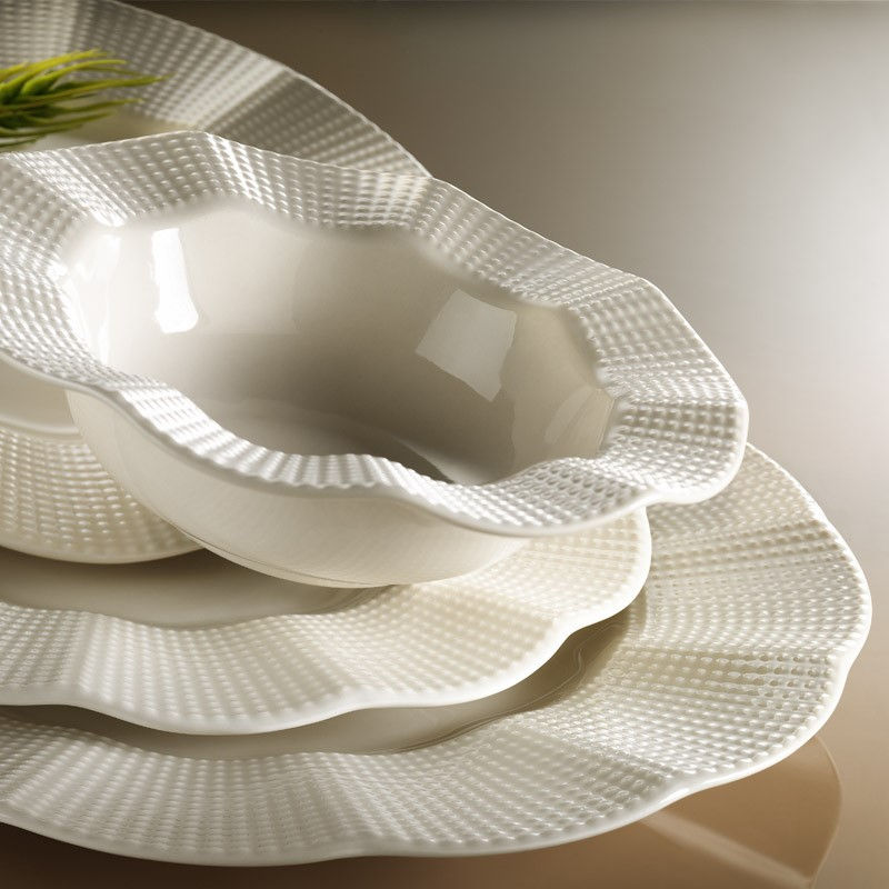 Porcelánová jedálenská súprava 24 ks RIKUS krémová