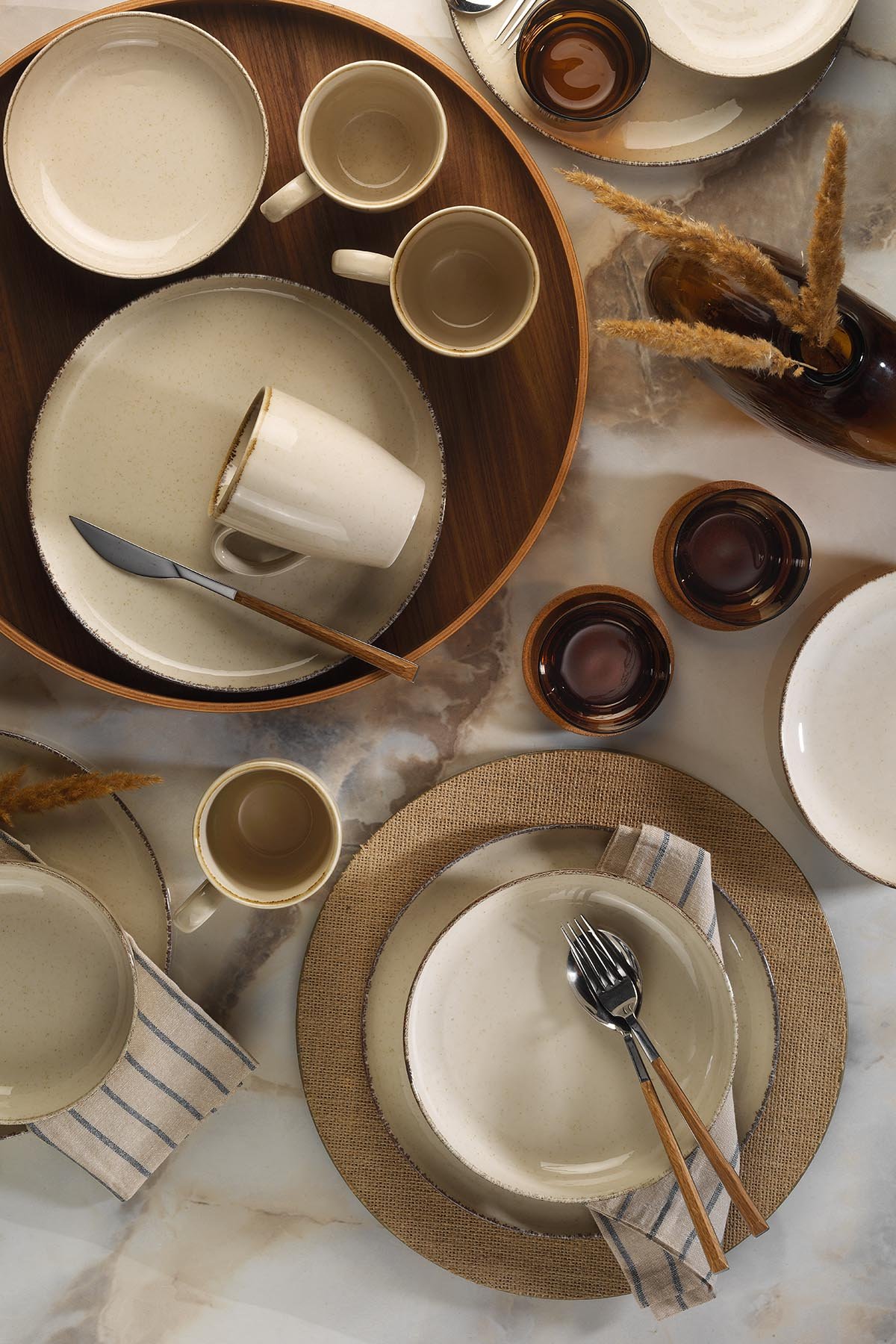 ASIR Porcelánová jedálenská súprava (16 ks) béžová
