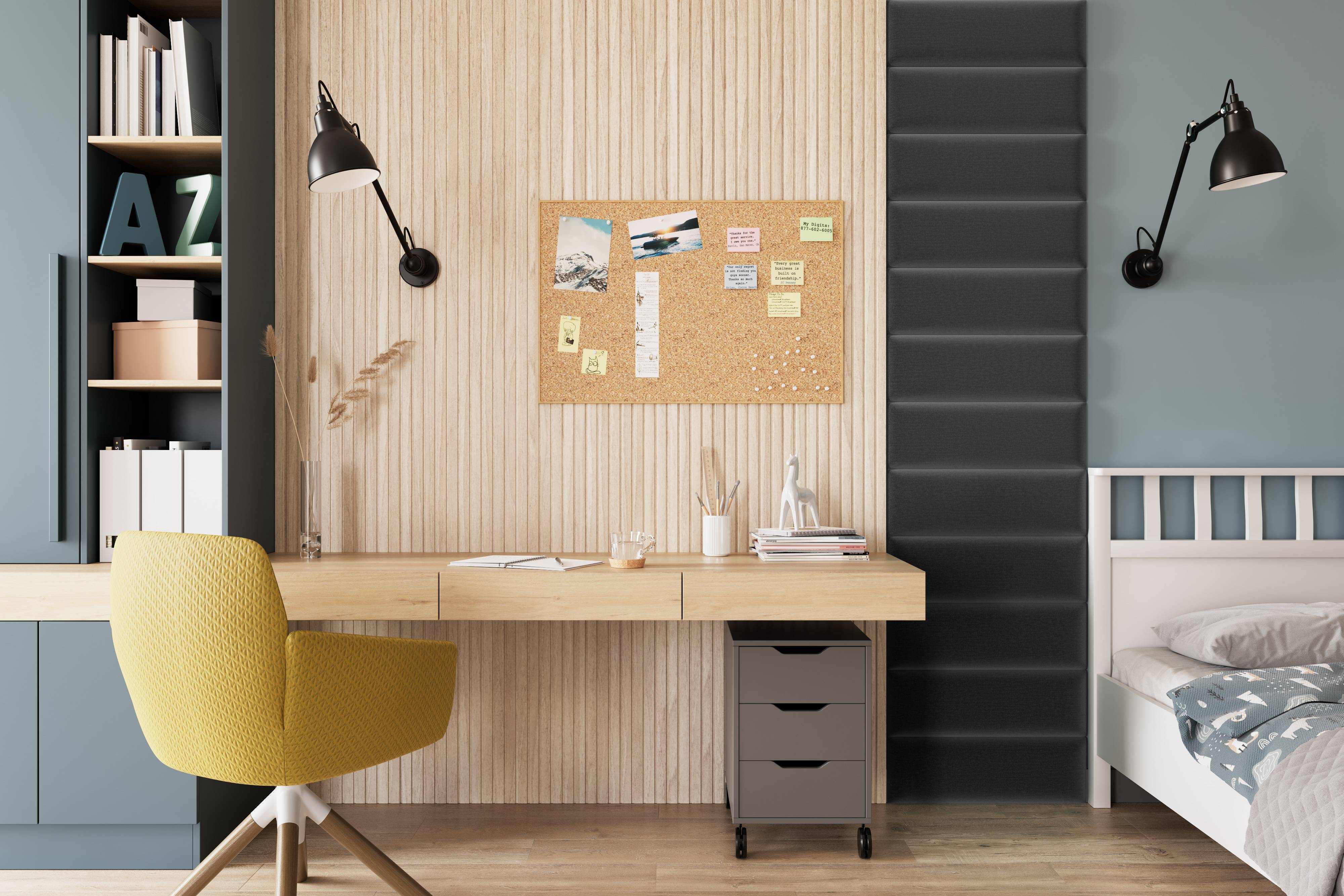 Eltap Čalúnený panel SET QUADRATTA 50x240 tmavomodrý
