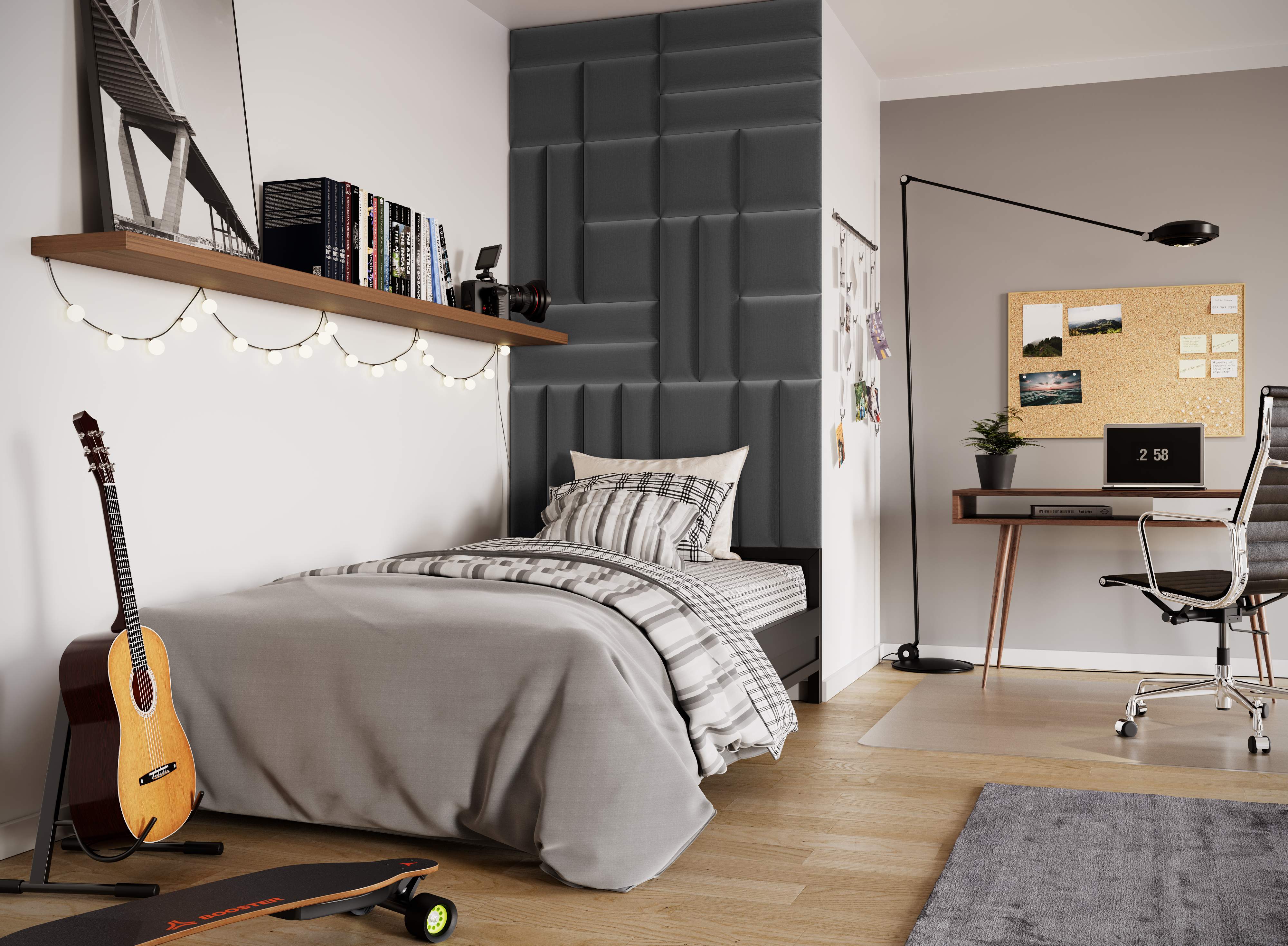 Eltap Čalúnený panel SET QUADRATTA 120x195 tmavomodrý