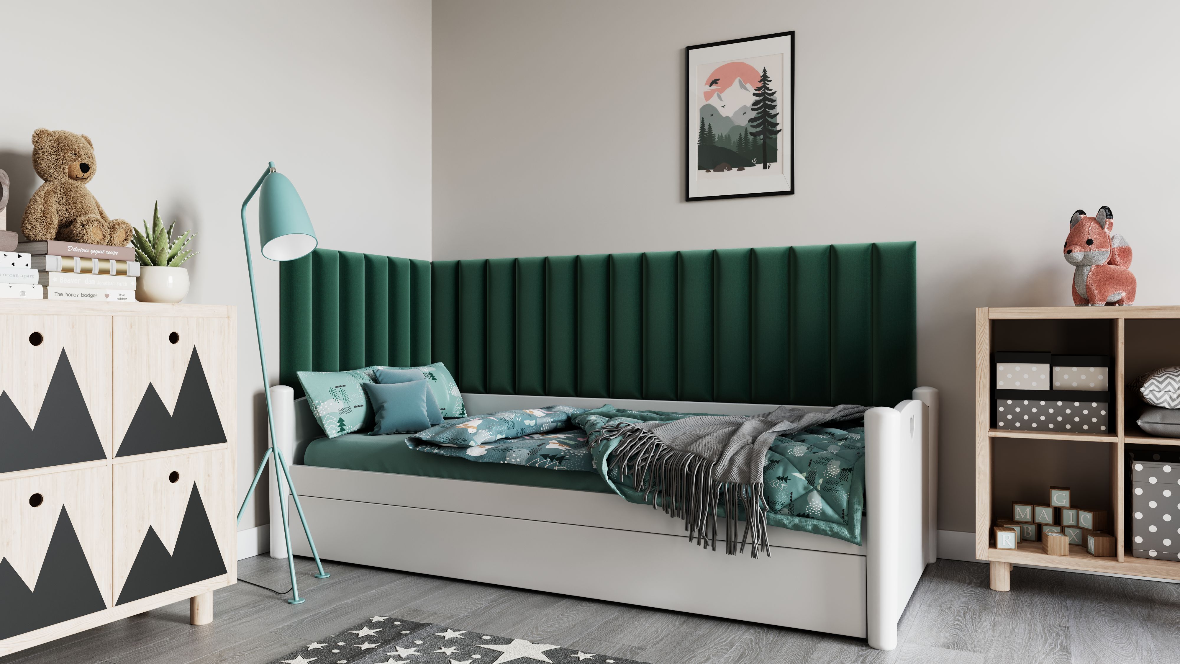 Eltap Čalúnený panel SET QUADRATTA 210+90x60 zelený