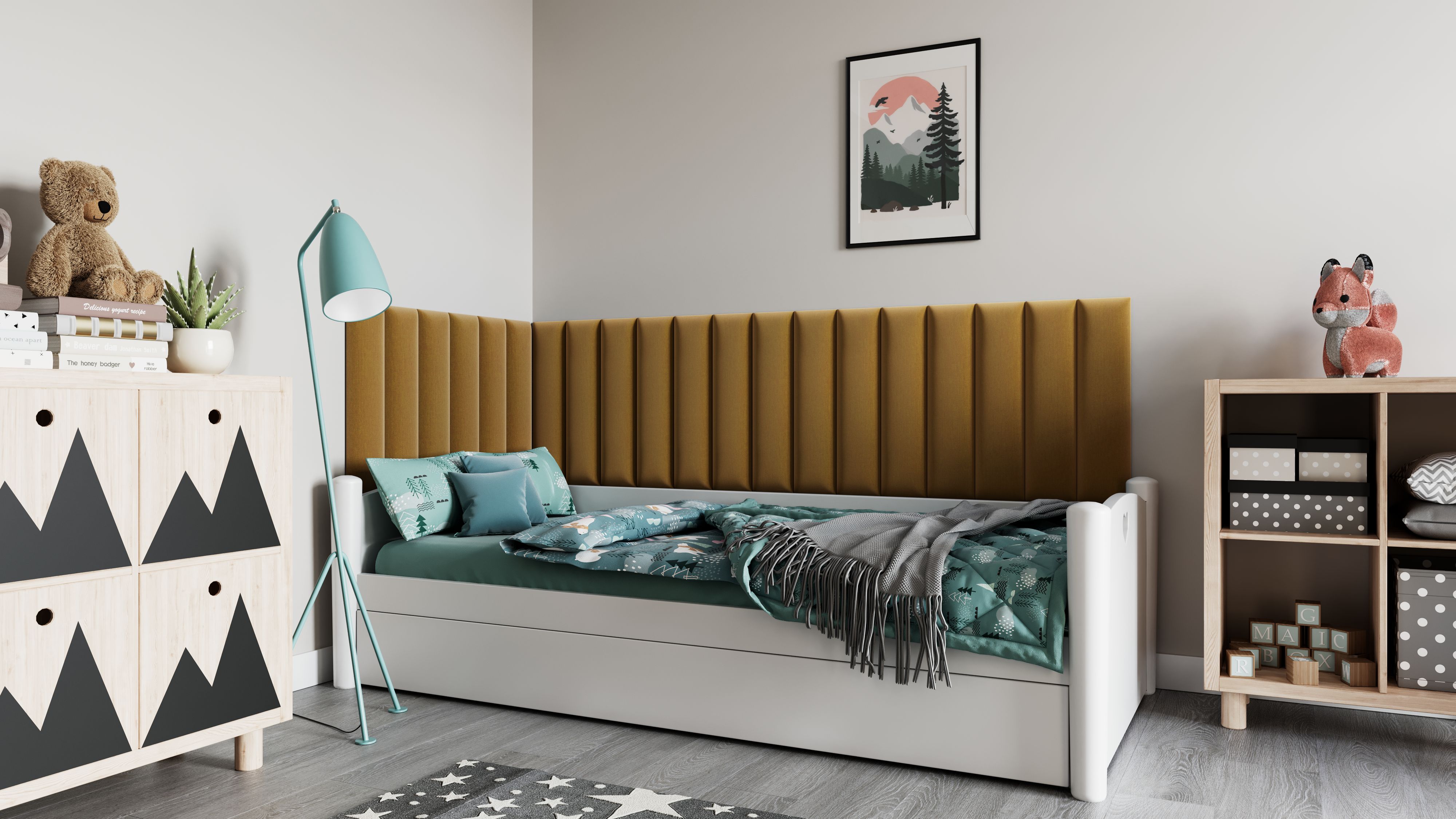 Eltap Čalúnený panel SET QUADRATTA 210+90x60 okrová