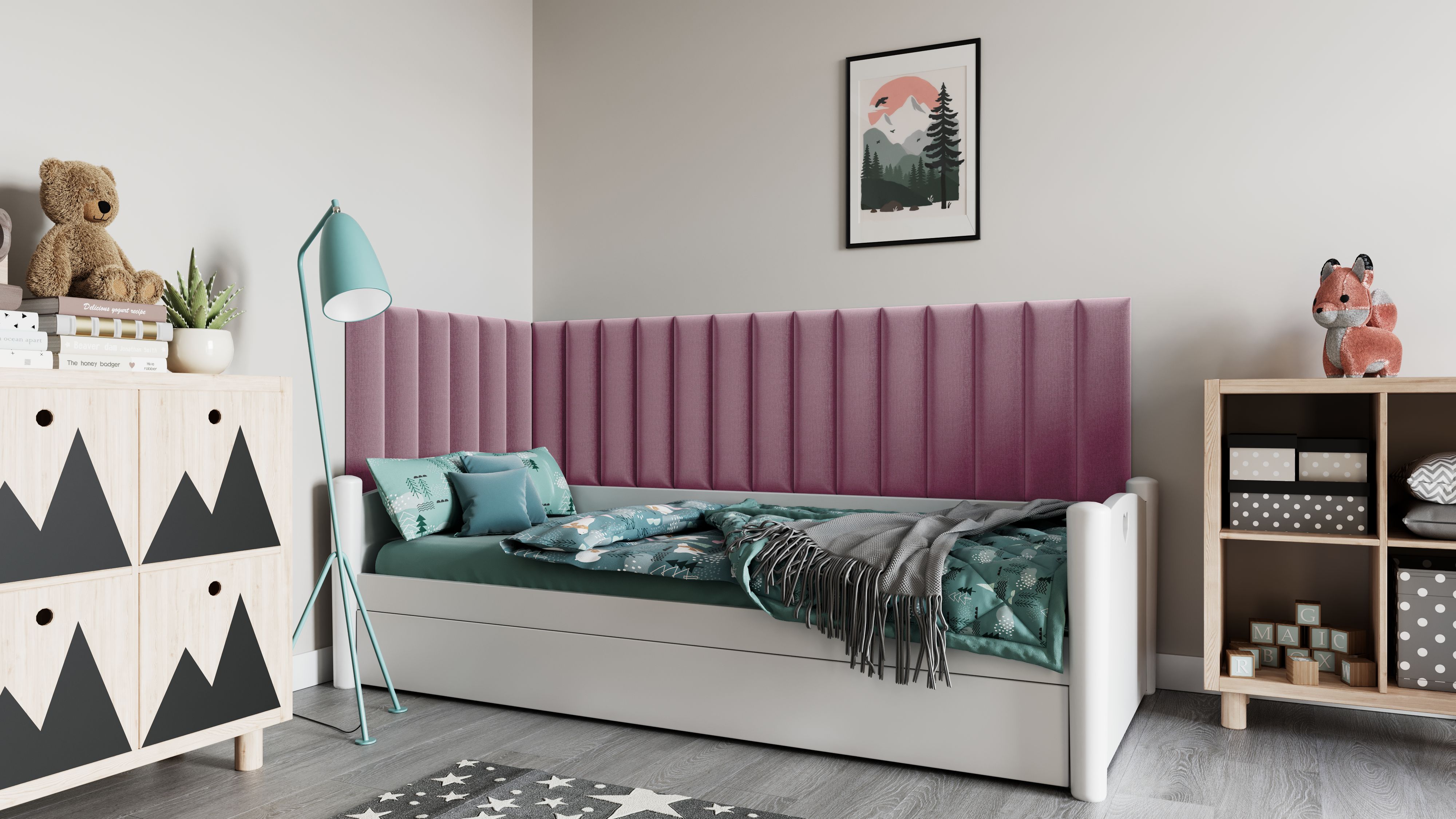 Eltap Čalúnený panel SET QUADRATTA 210+90x60 ružový