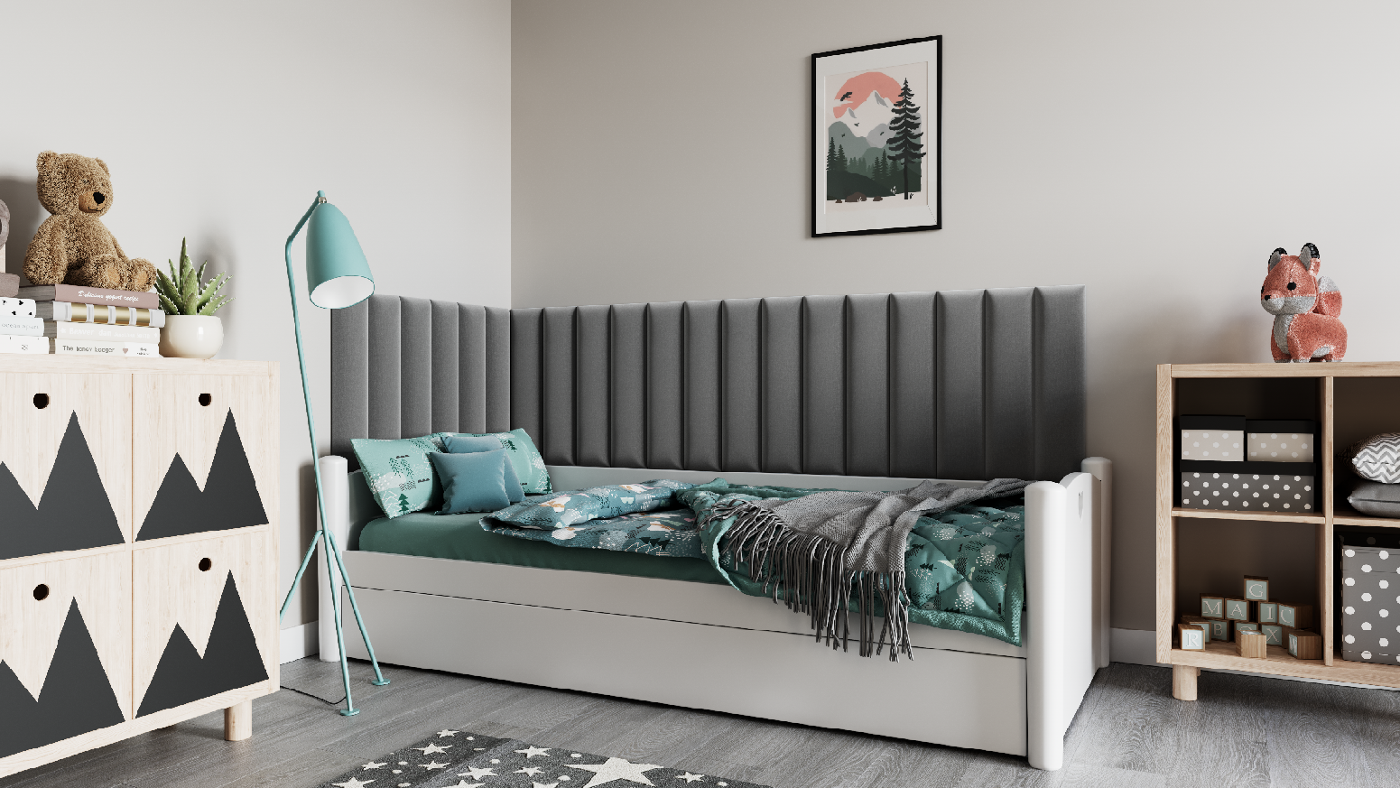 Eltap Čalúnený panel SET QUADRATTA 210+90x60 sivý