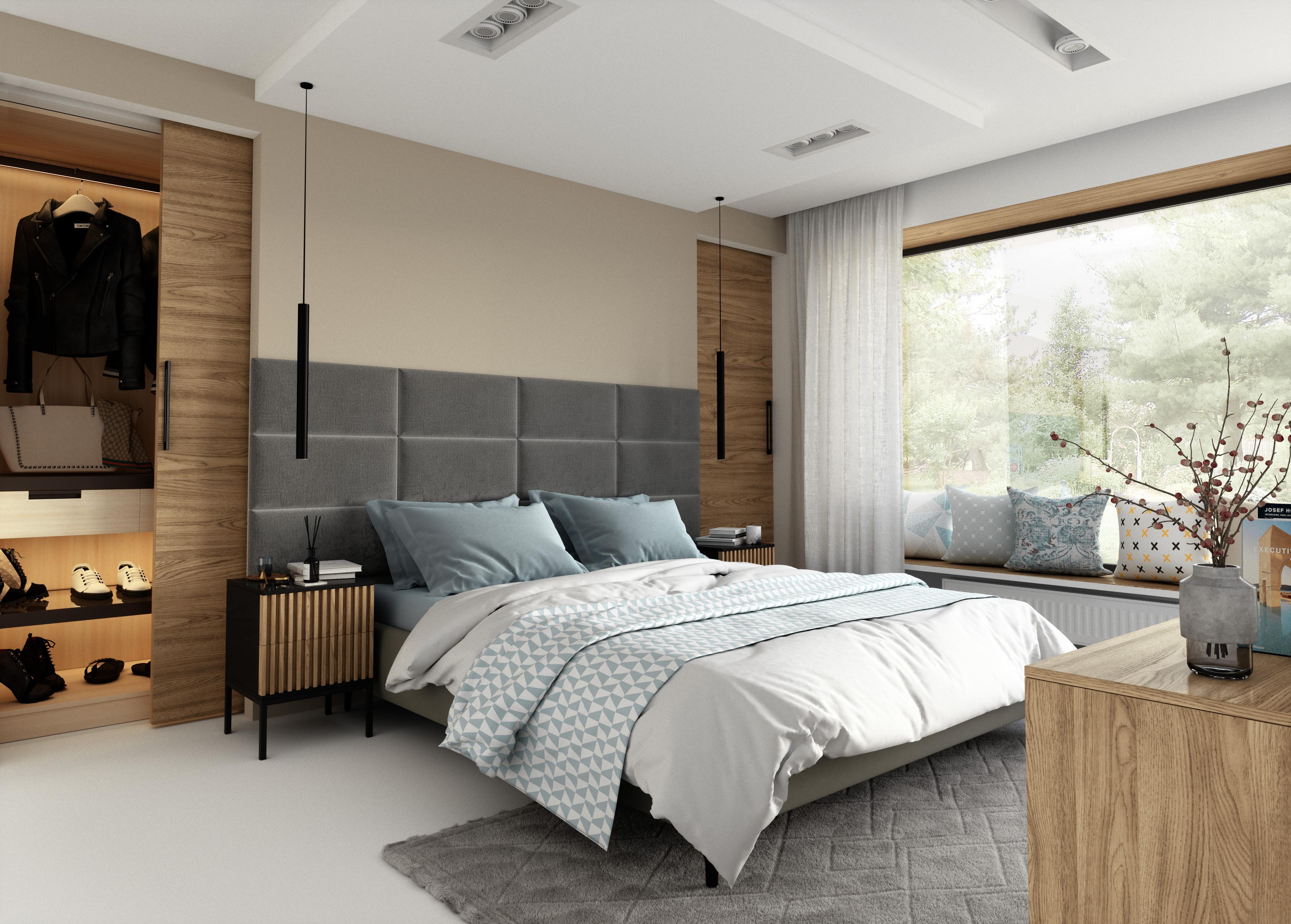 Eltap Čalúnený panel SET QUADRATTA 240x90 sivý