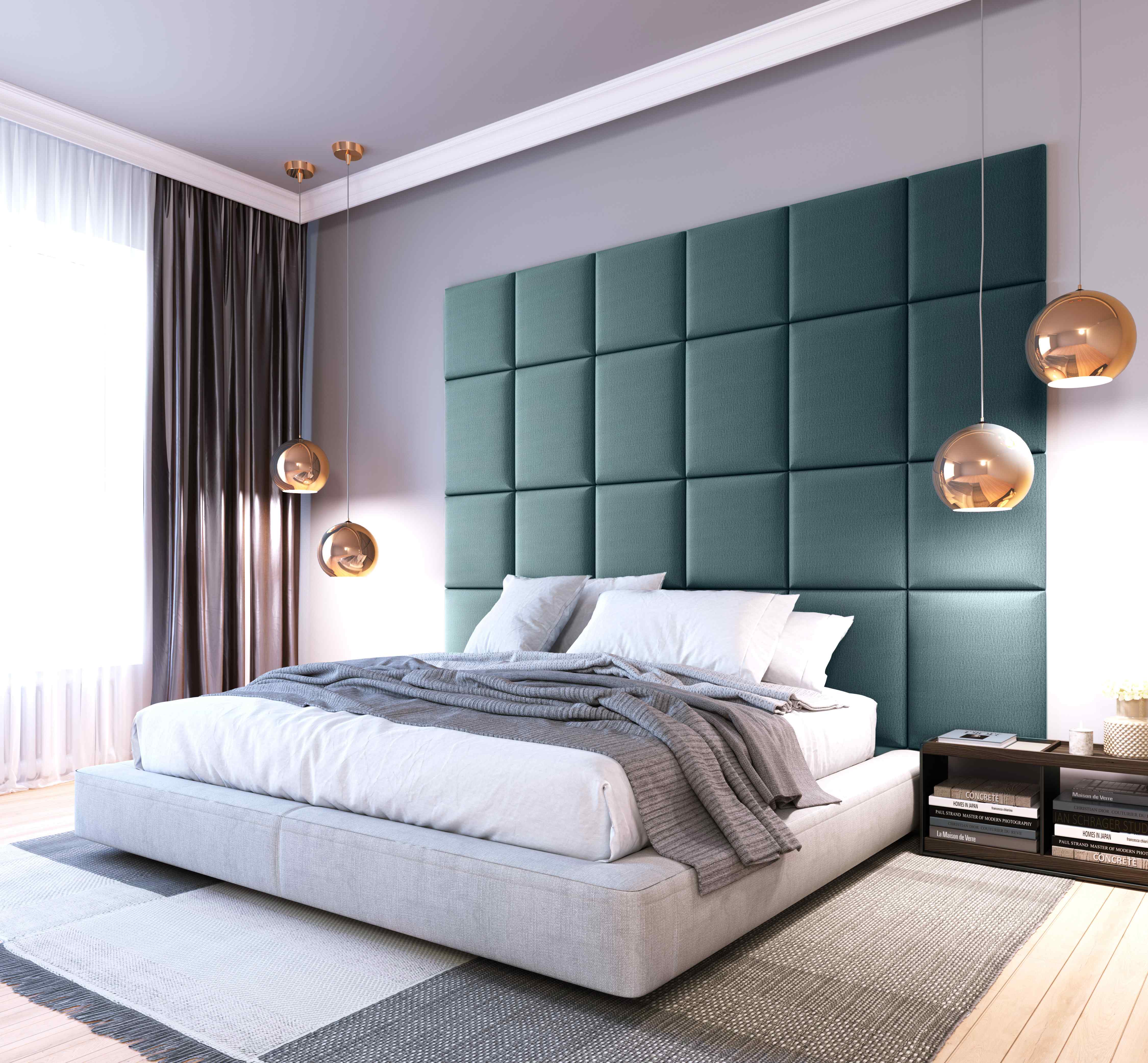 Eltap Čalúnený panel SET QUADRATTA 240x180 modrý