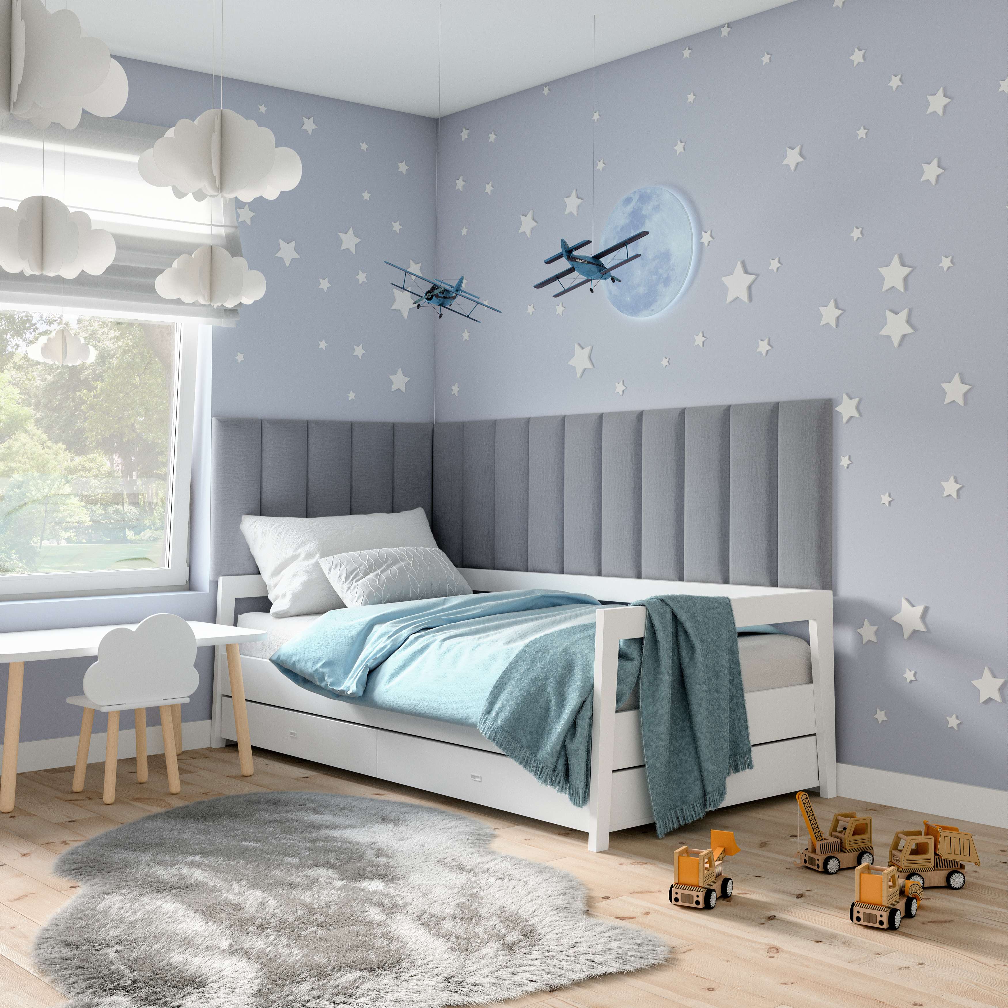 Eltap Čalúnený panel SET QUADRATTA 300x60 sivý