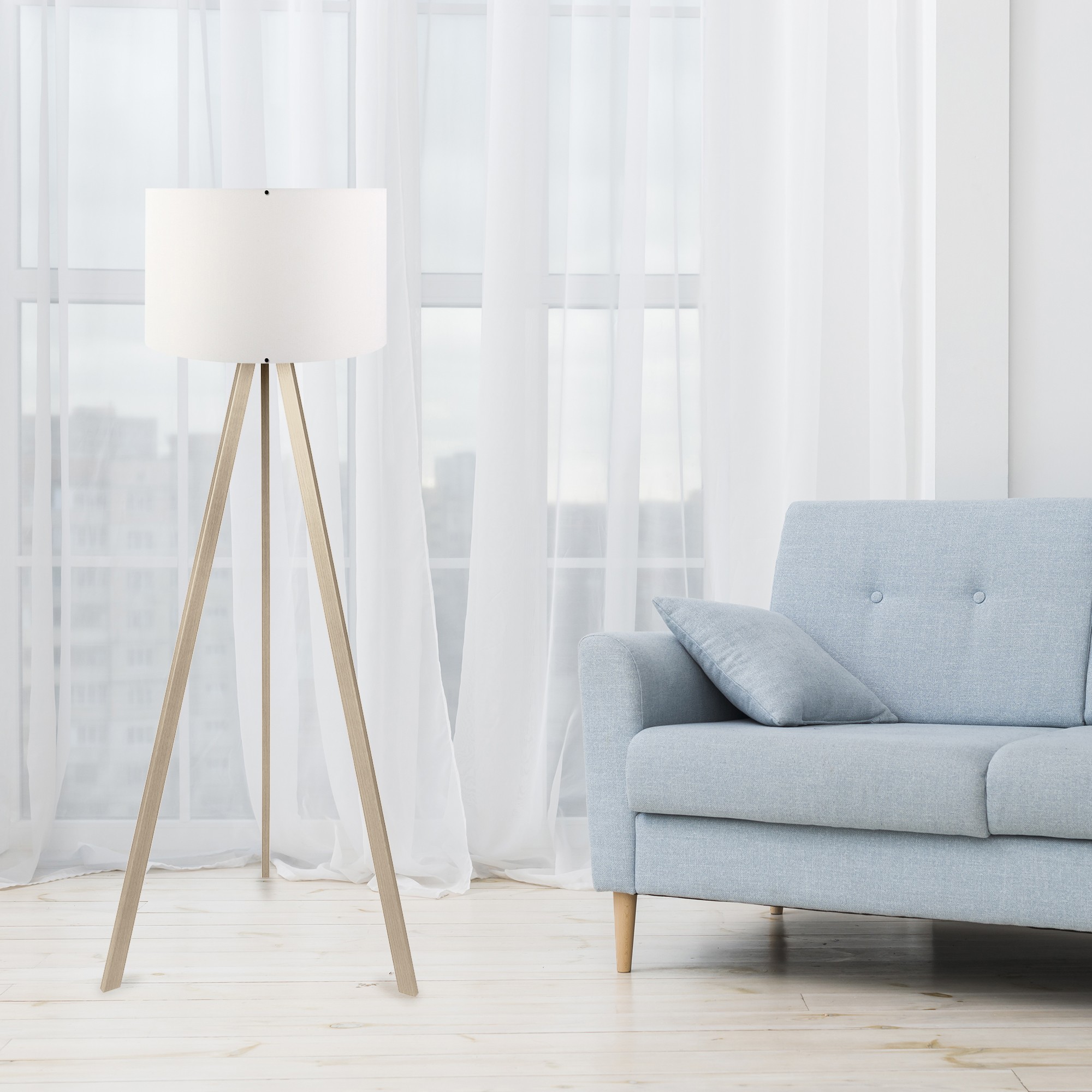 ASIR Stojacia lampa AYD-1523 biely dub