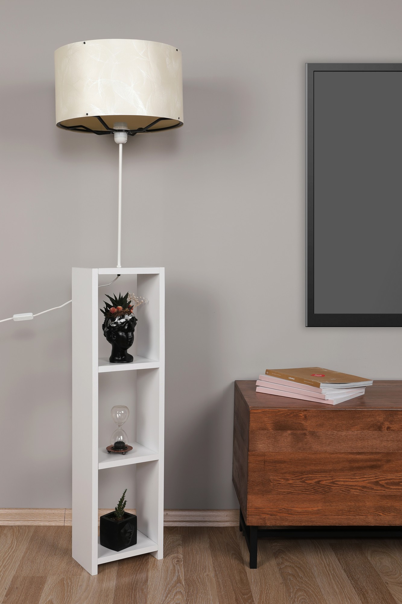 ASIR Stojacia lampa AYD-1799 biela ecru