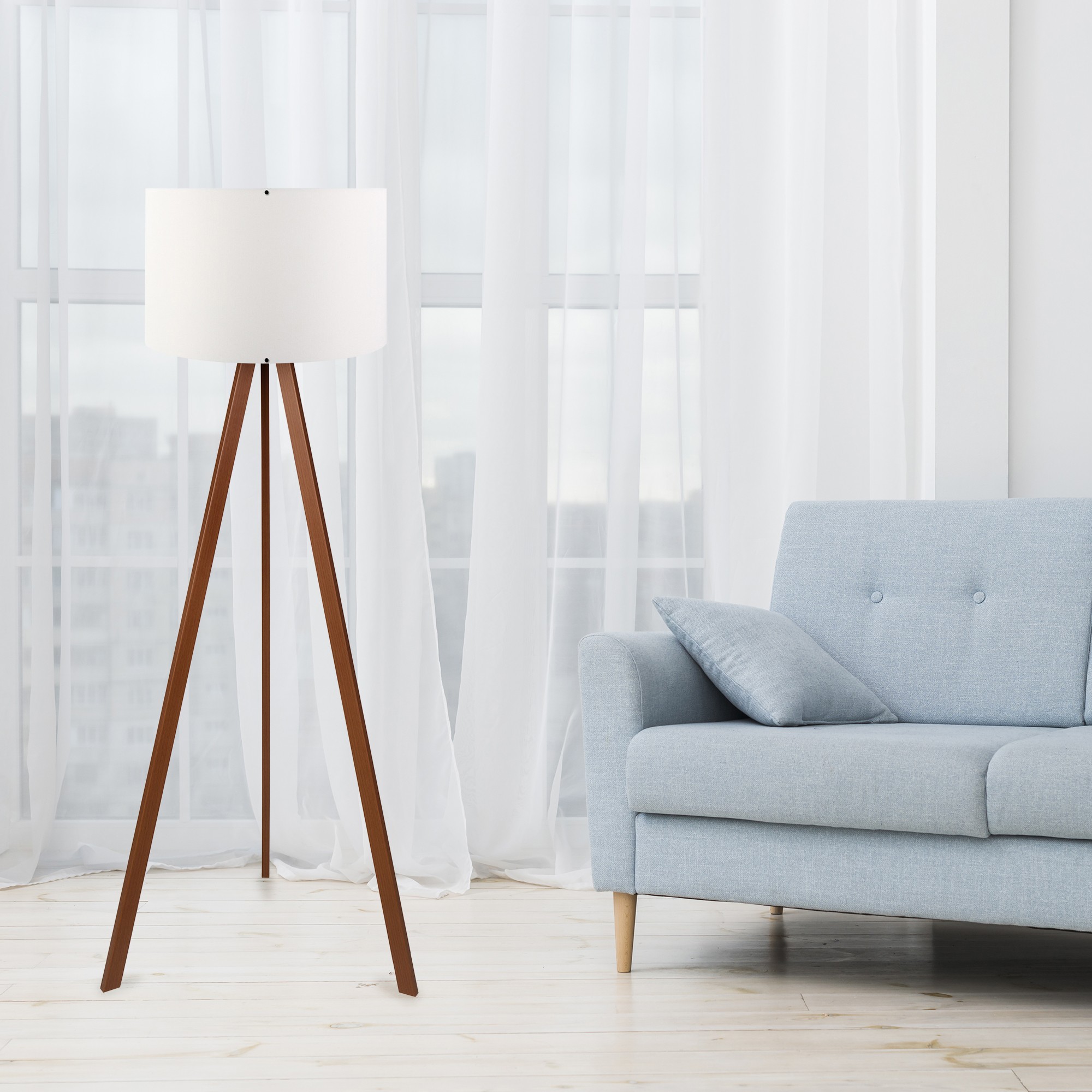 ASIR Stojacia lampa AYD-1528 biela hnedá