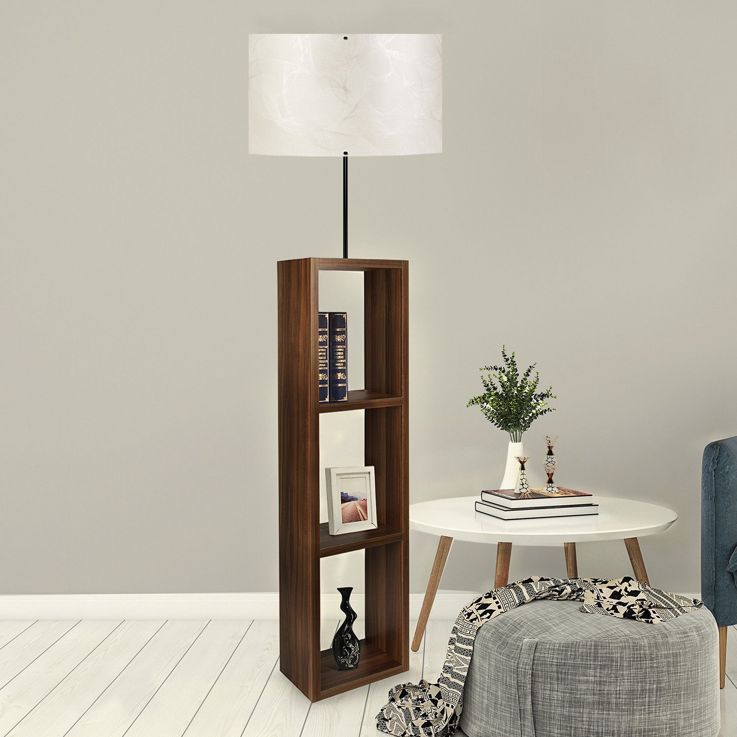 ASIR Stojacia lampa AYD-1797 hnedá ecru