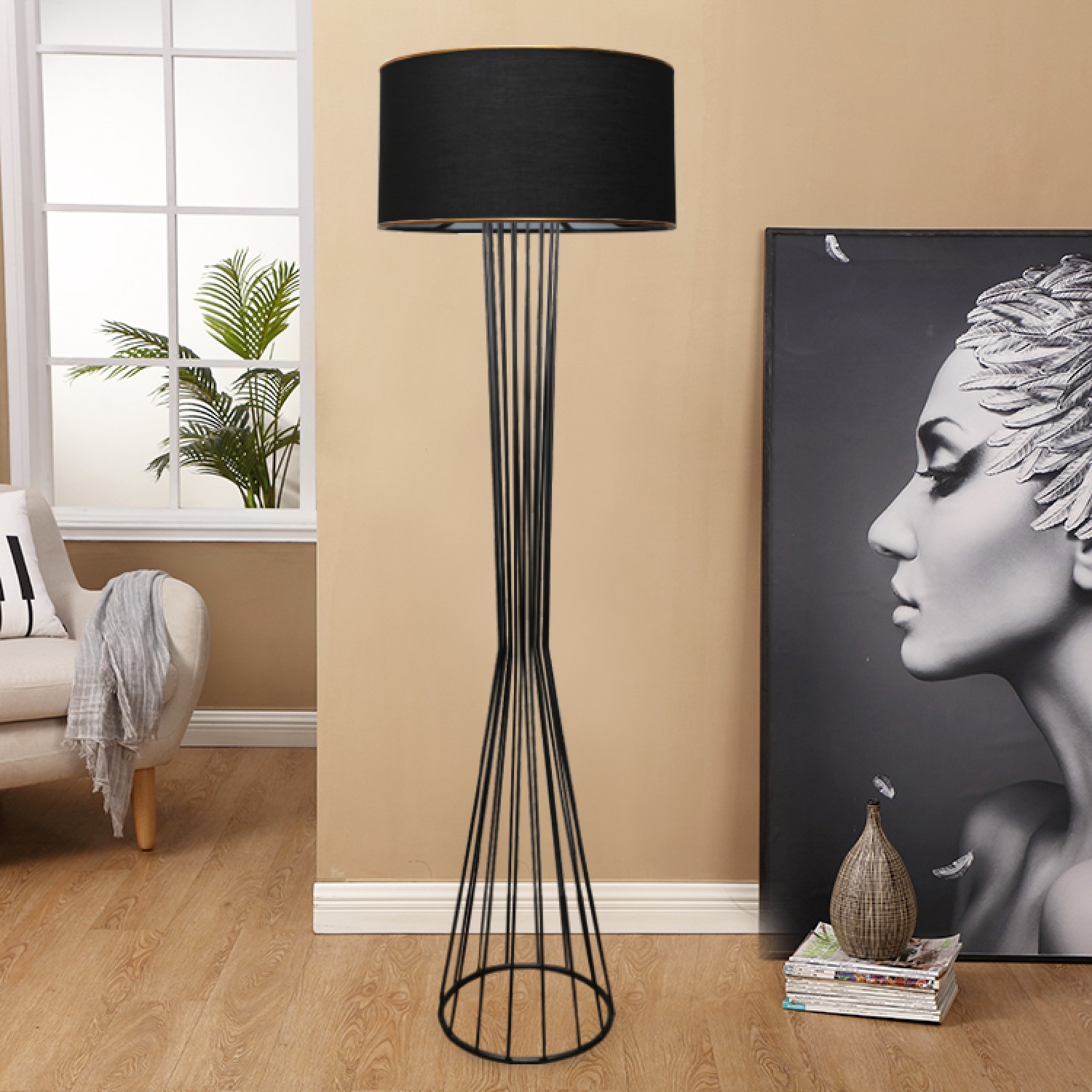 ASIR Stojacia lampa AYD-3058 čierna