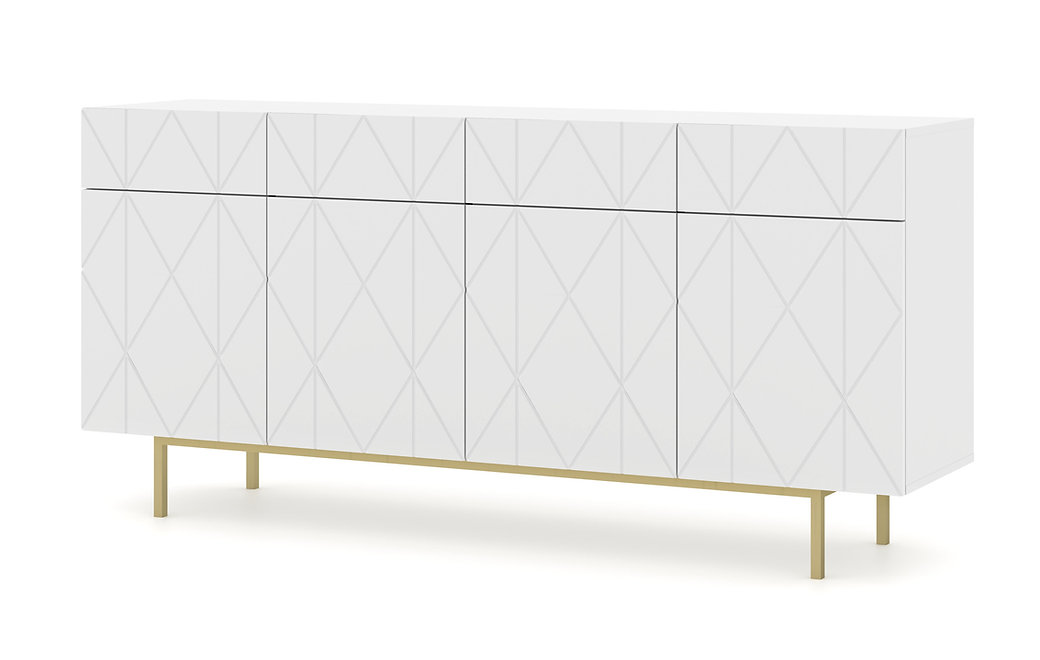 Komoda KAIRO 180 cm 4D4S, biela matná